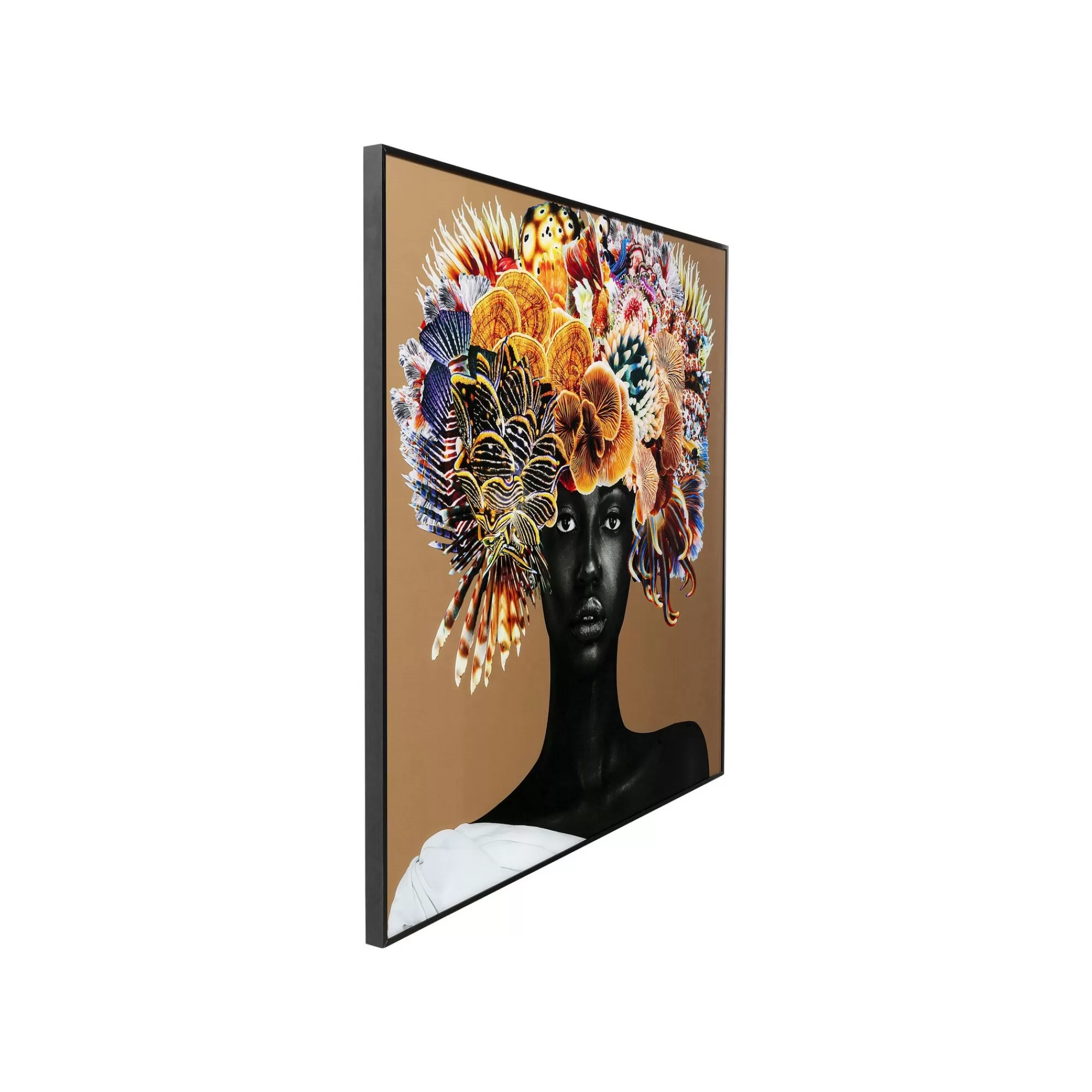 KARE Design Affiche Encadrée Femme Coraux Poissons 120x120cm ^ Tableau