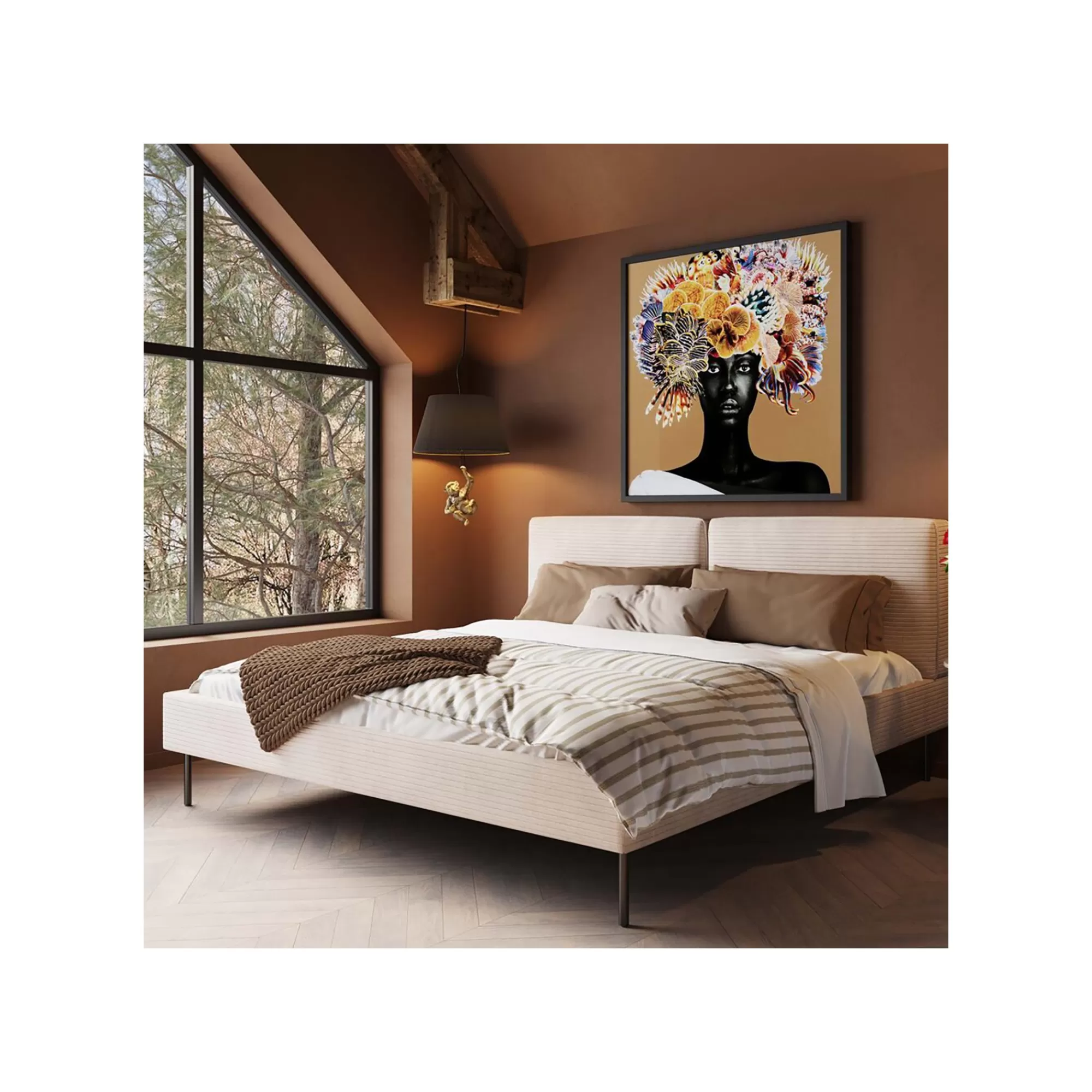 KARE Design Affiche Encadrée Femme Coraux Poissons 120x120cm ^ Tableau