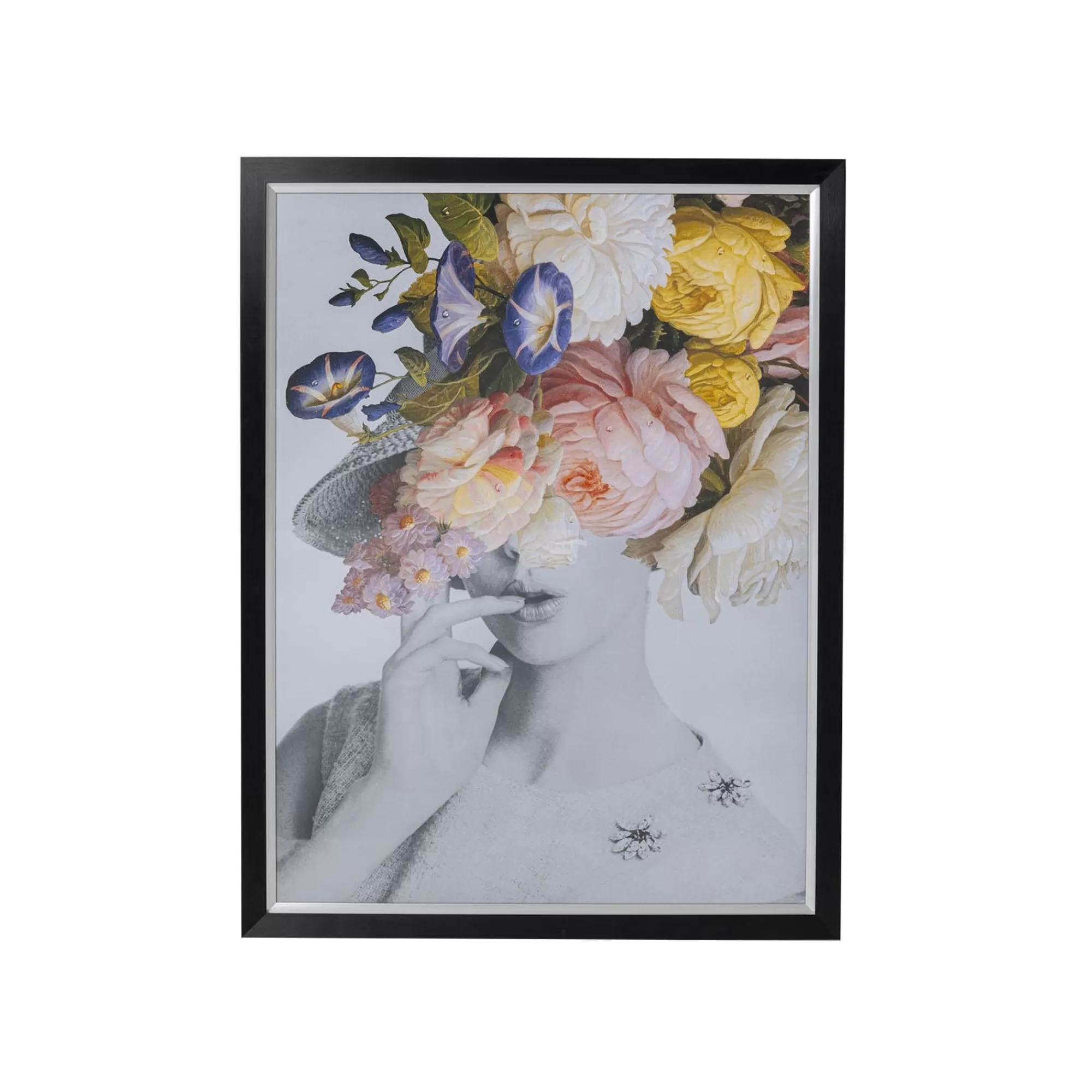 KARE Design Affiche Encadrée Femme Fleurs Pastel 117x152cm ^ Tableau