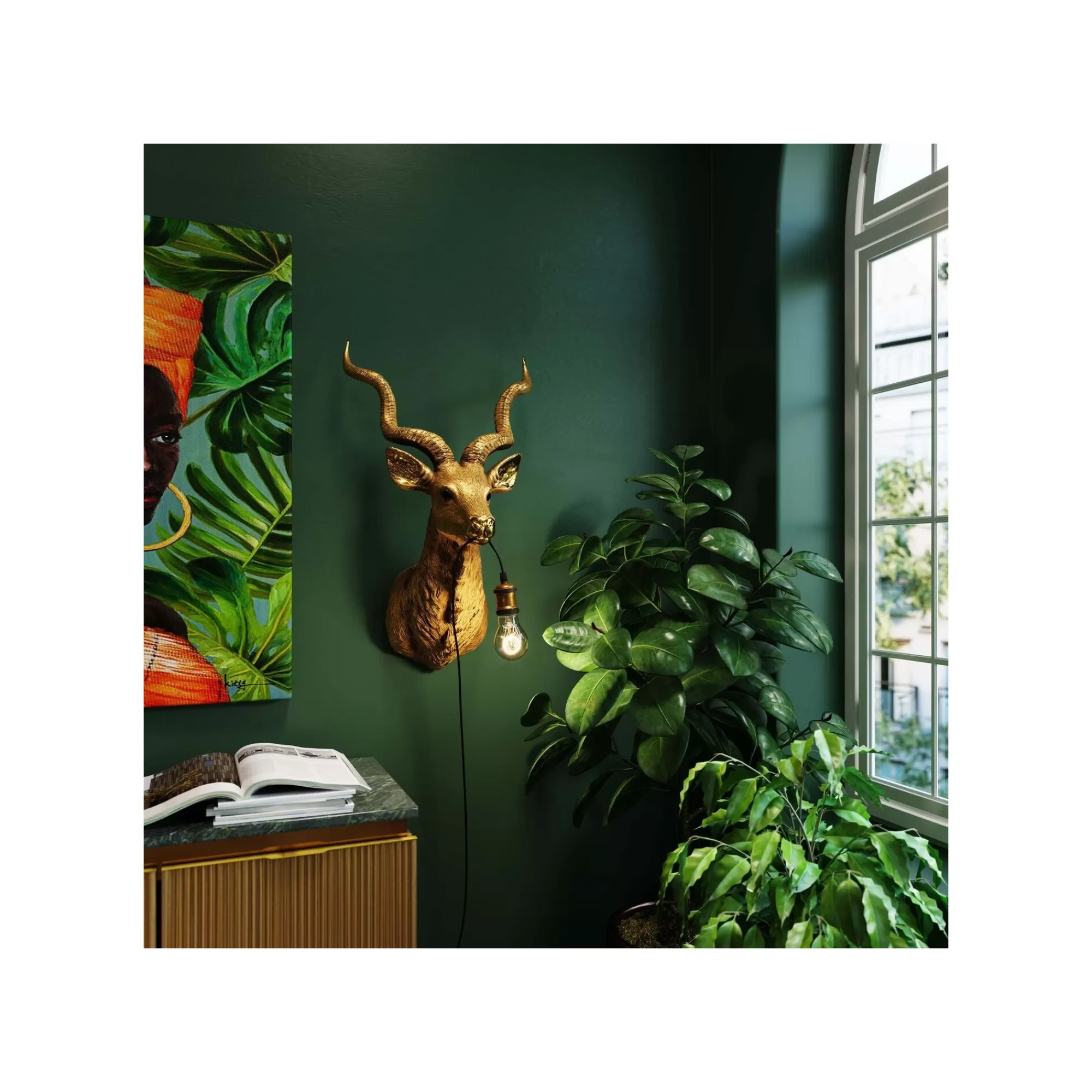 KARE Design Applique Murale Antilope Dorée ^ Applique Murale