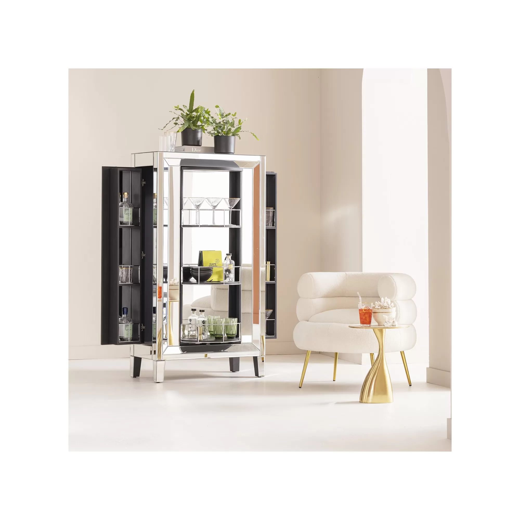 KARE Design Armoire Bar Luxury High Class Argent ^ Étagère Et Bibliothèque | Bar & Tabouret De Bar