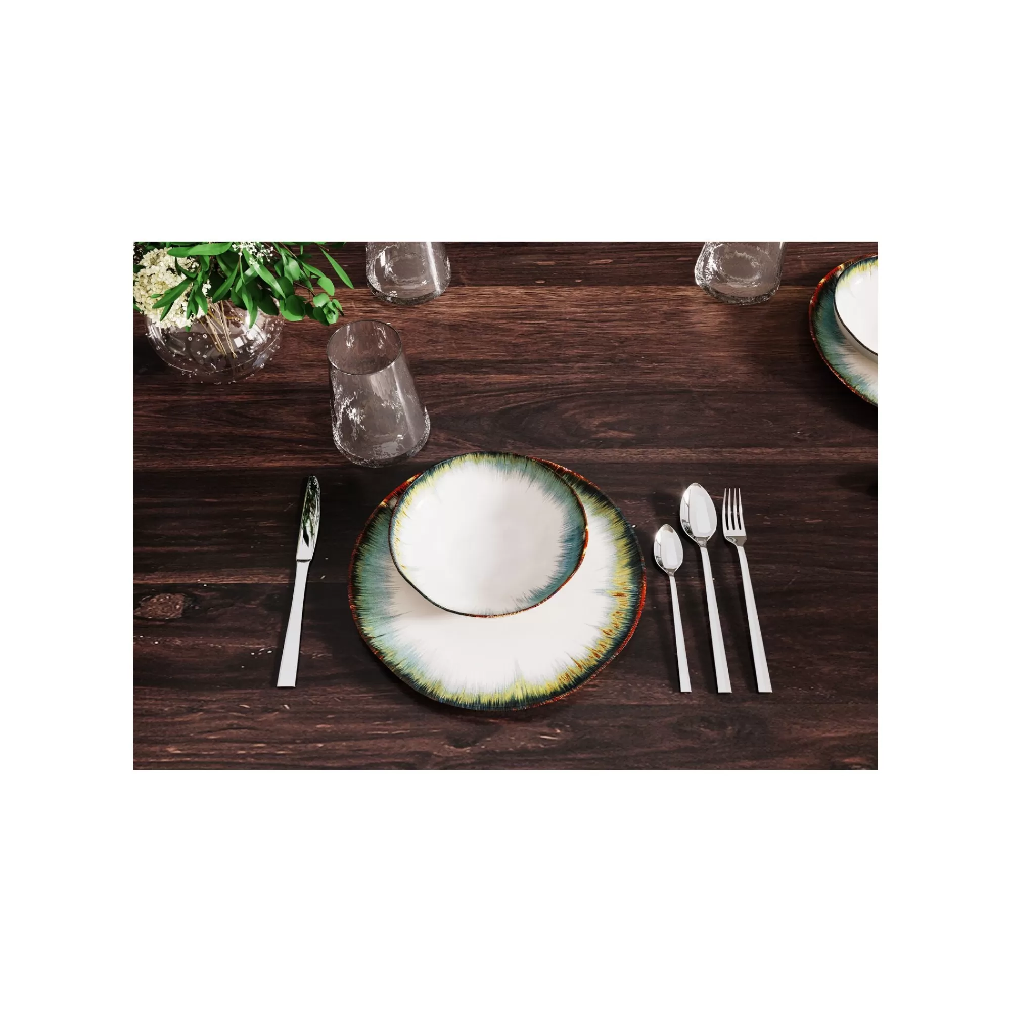 KARE Design Assiettes Creuses Organic Bleues 20cm Set De 4 ^ Vaisselle
