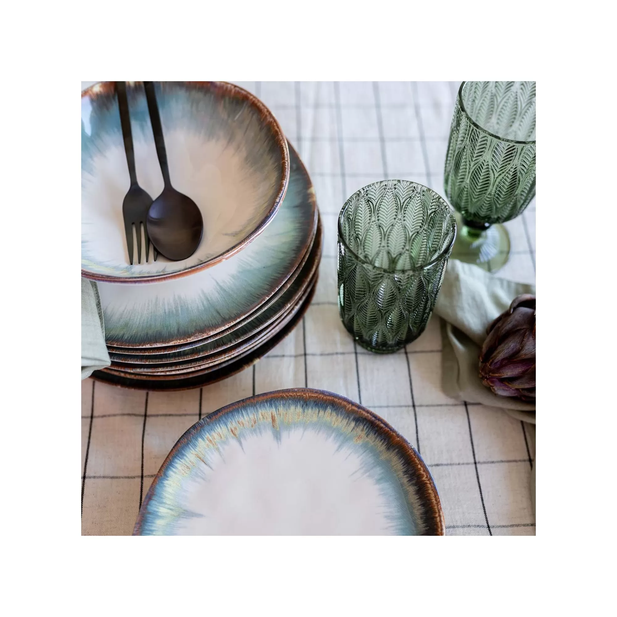 KARE Design Assiettes Creuses Organic Bleues 20cm Set De 4 ^ Vaisselle