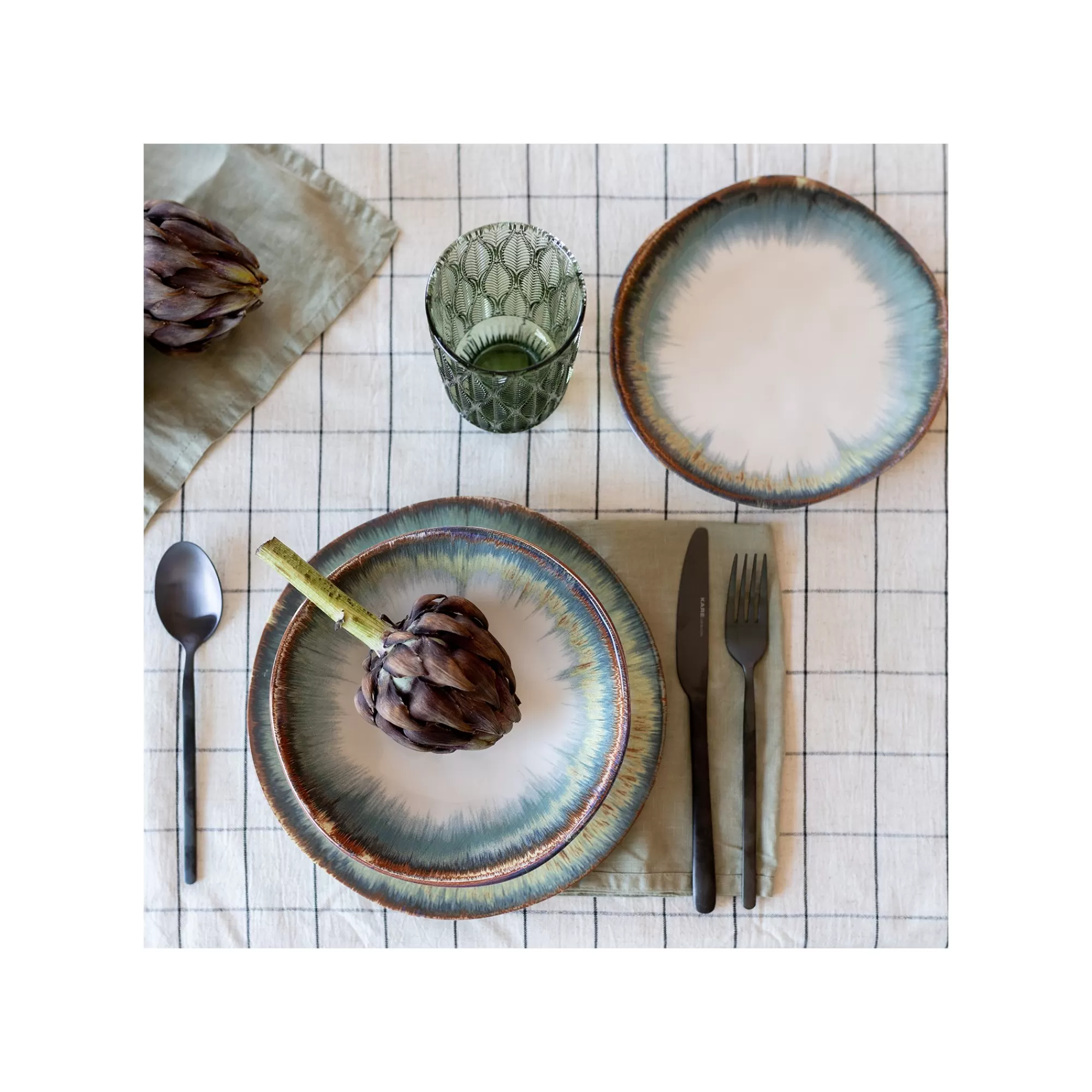 KARE Design Assiettes Organic Bleues 20cm Set De 4 ^ Vaisselle