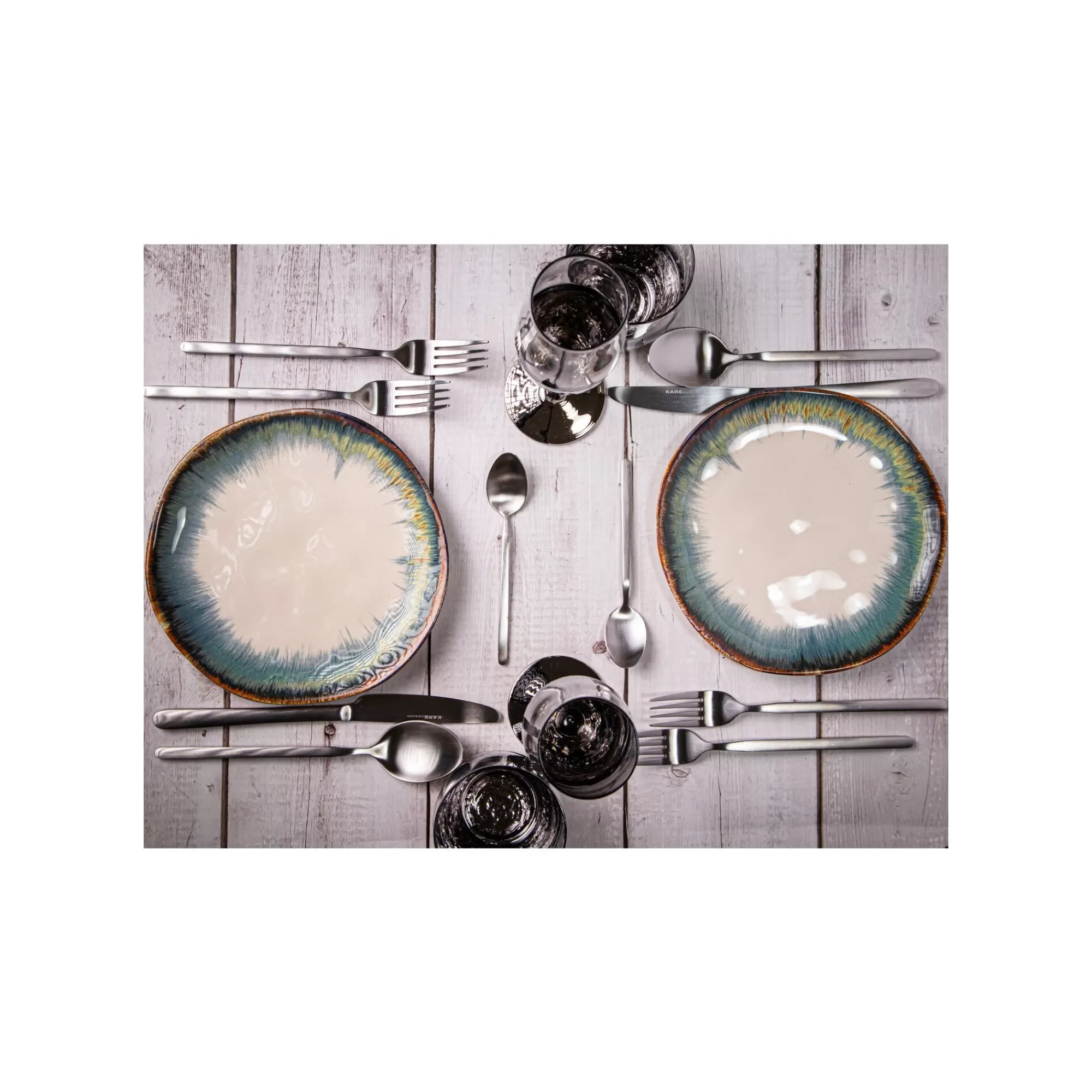 KARE Design Assiettes Organic Bleues 20cm Set De 4 ^ Vaisselle