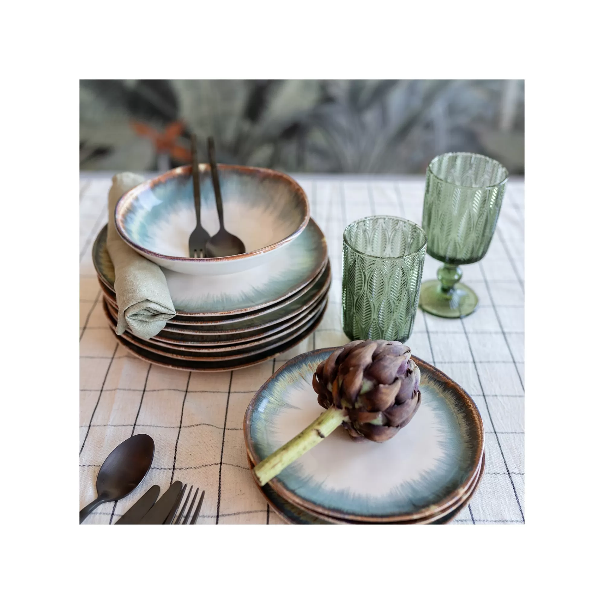 KARE Design Assiettes Organic Bleues 20cm Set De 4 ^ Vaisselle