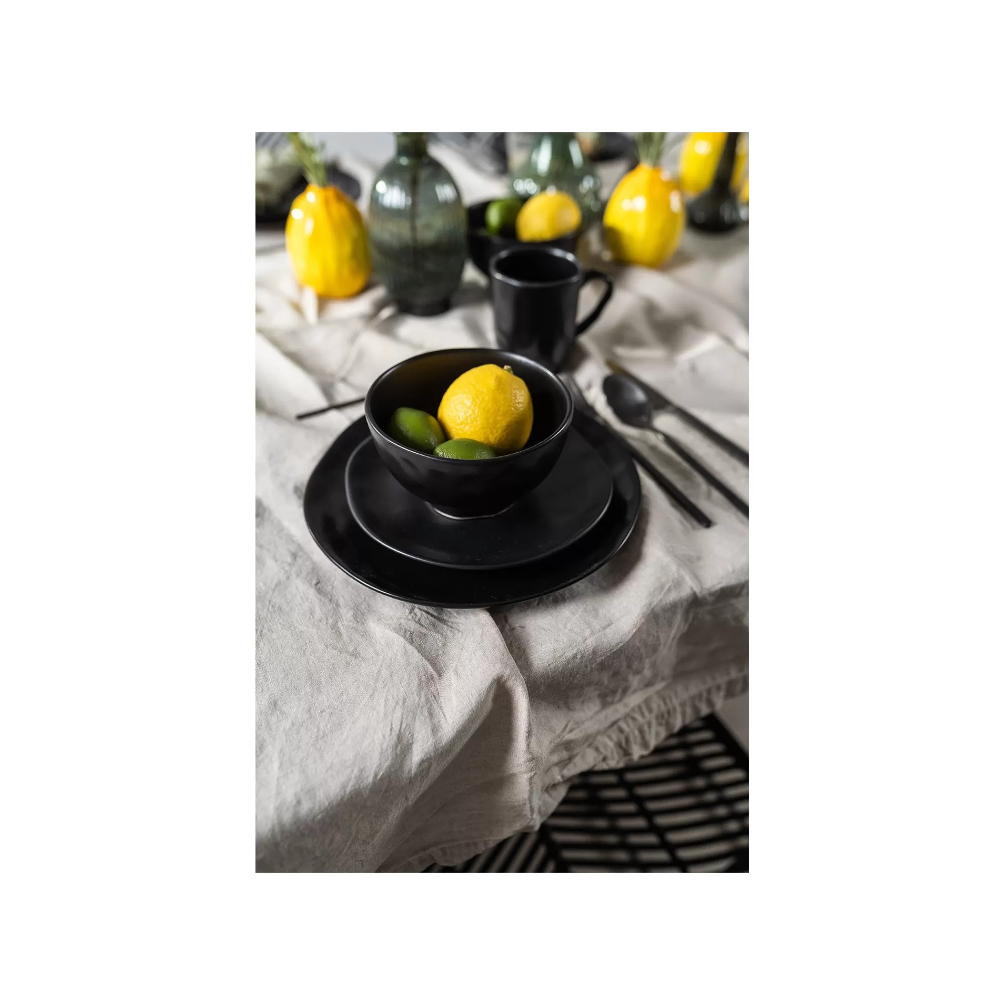 KARE Design Assiettes Organic Noires 20cm Set De 4 ^ Vaisselle