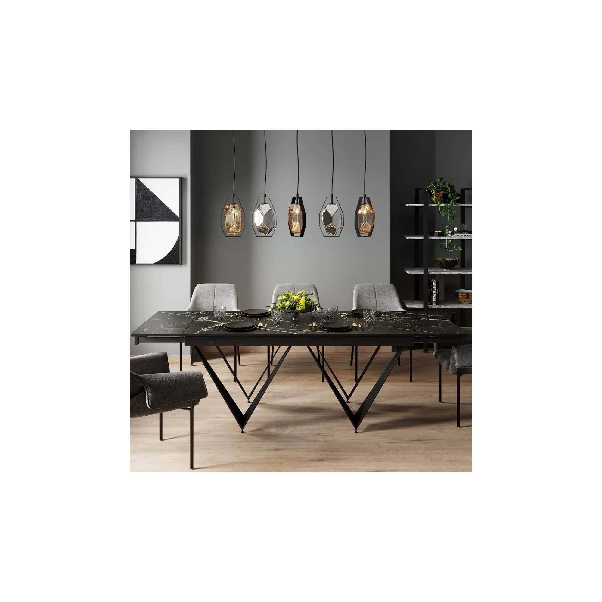 KARE Design Assiettes Organic Noires 20cm Set De 4 ^ Vaisselle
