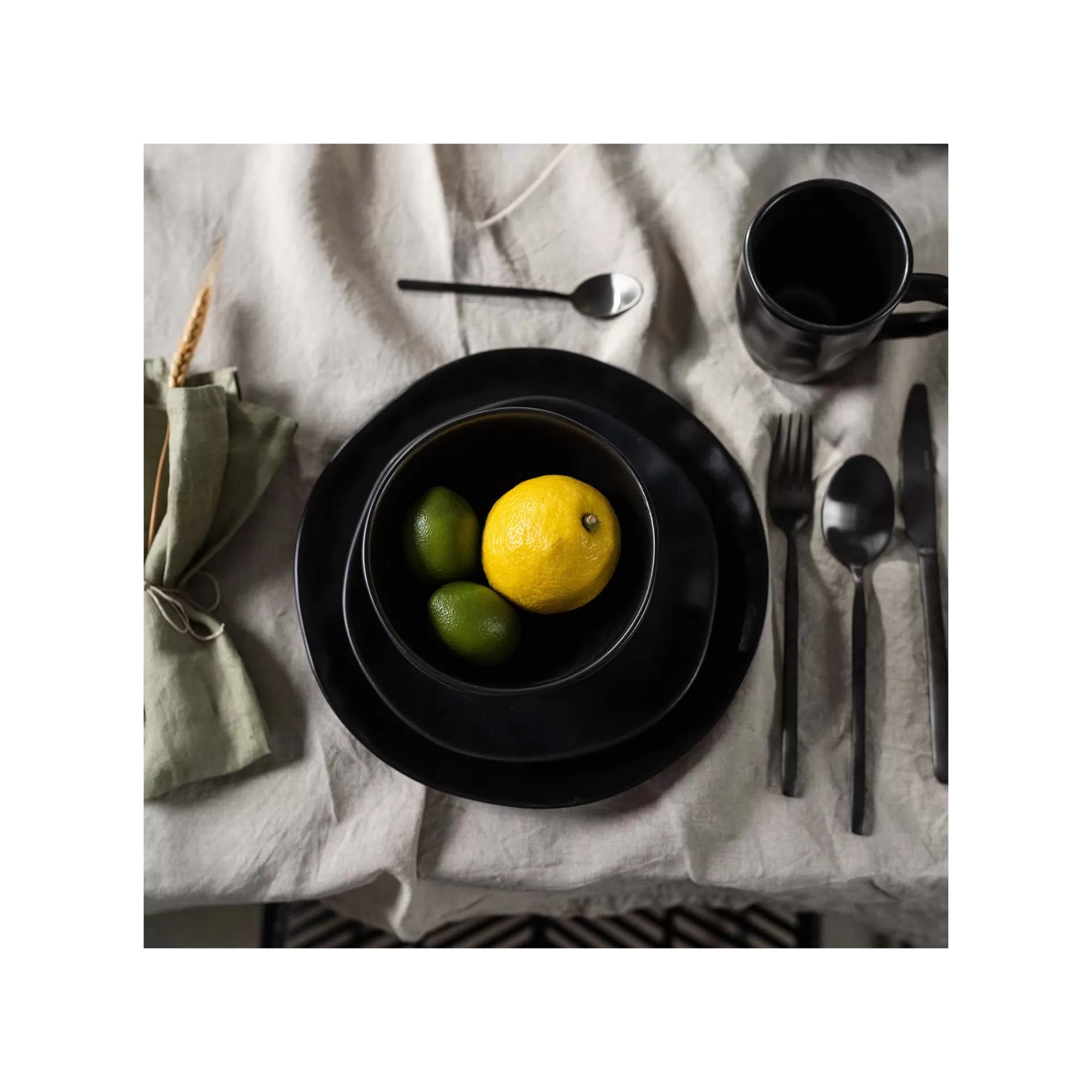 KARE Design Assiettes Organic Noires 20cm Set De 4 ^ Vaisselle