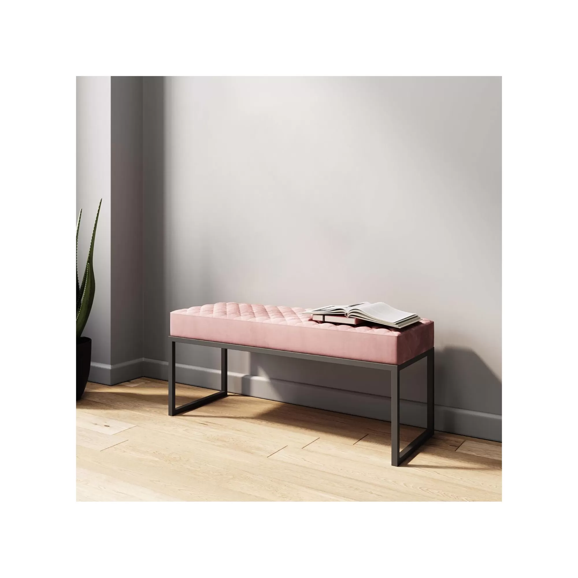 KARE Design Banc Smart 90x40cm Noir Et Rose ^ Banc