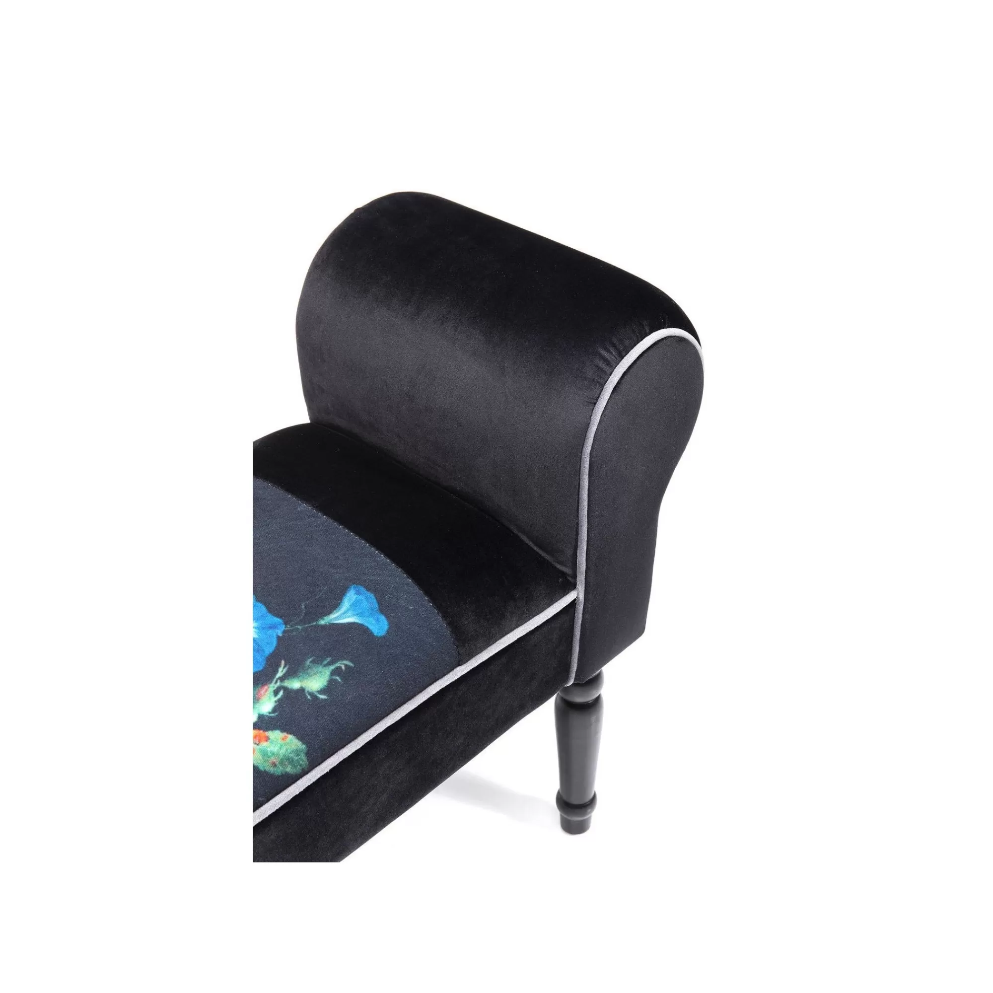 KARE Design Banc Wing Velours Noir Fleurs ^ Banc