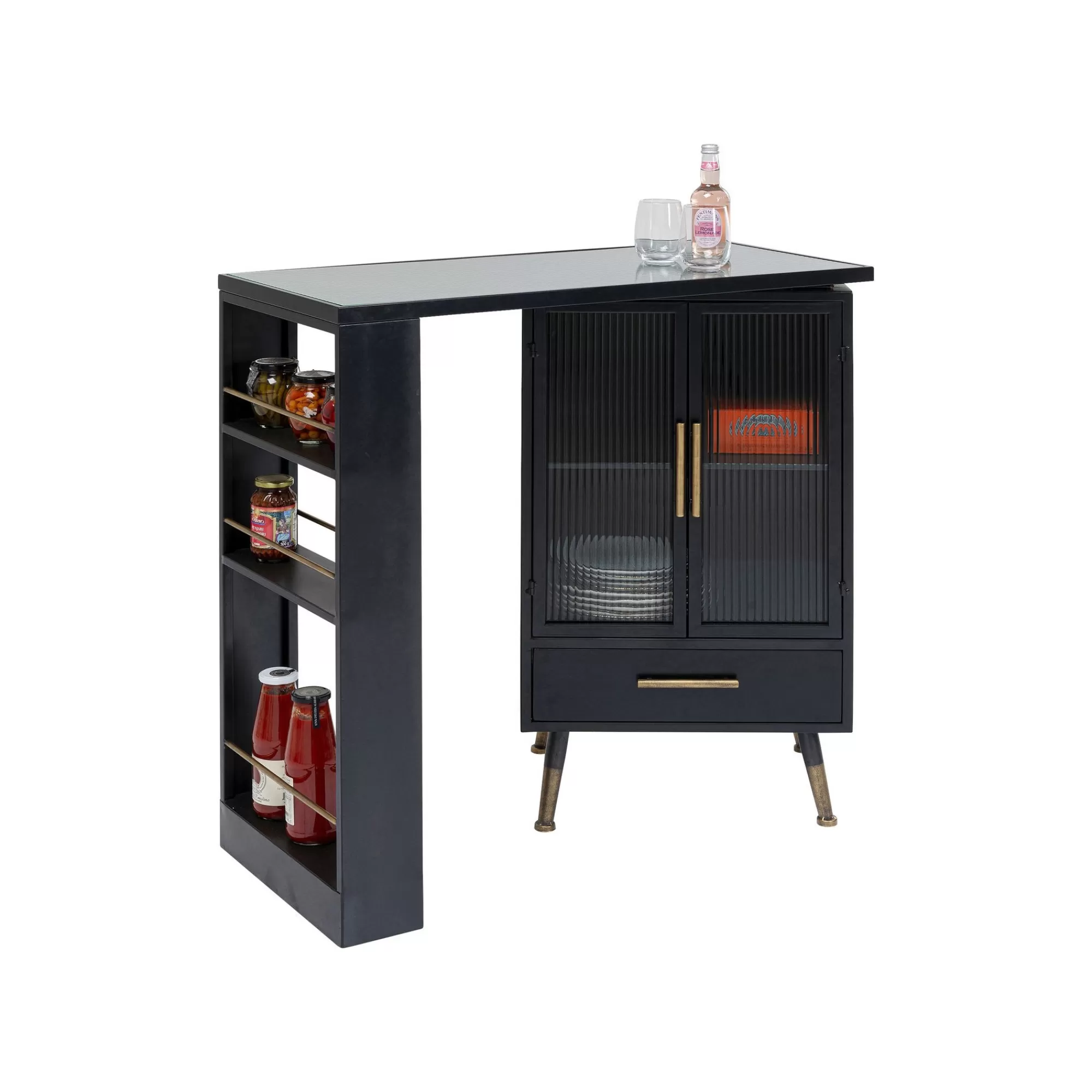 KARE Design Bar Avec étagère Pivotante La Gomera ^ Buffet | Bar & Tabouret De Bar