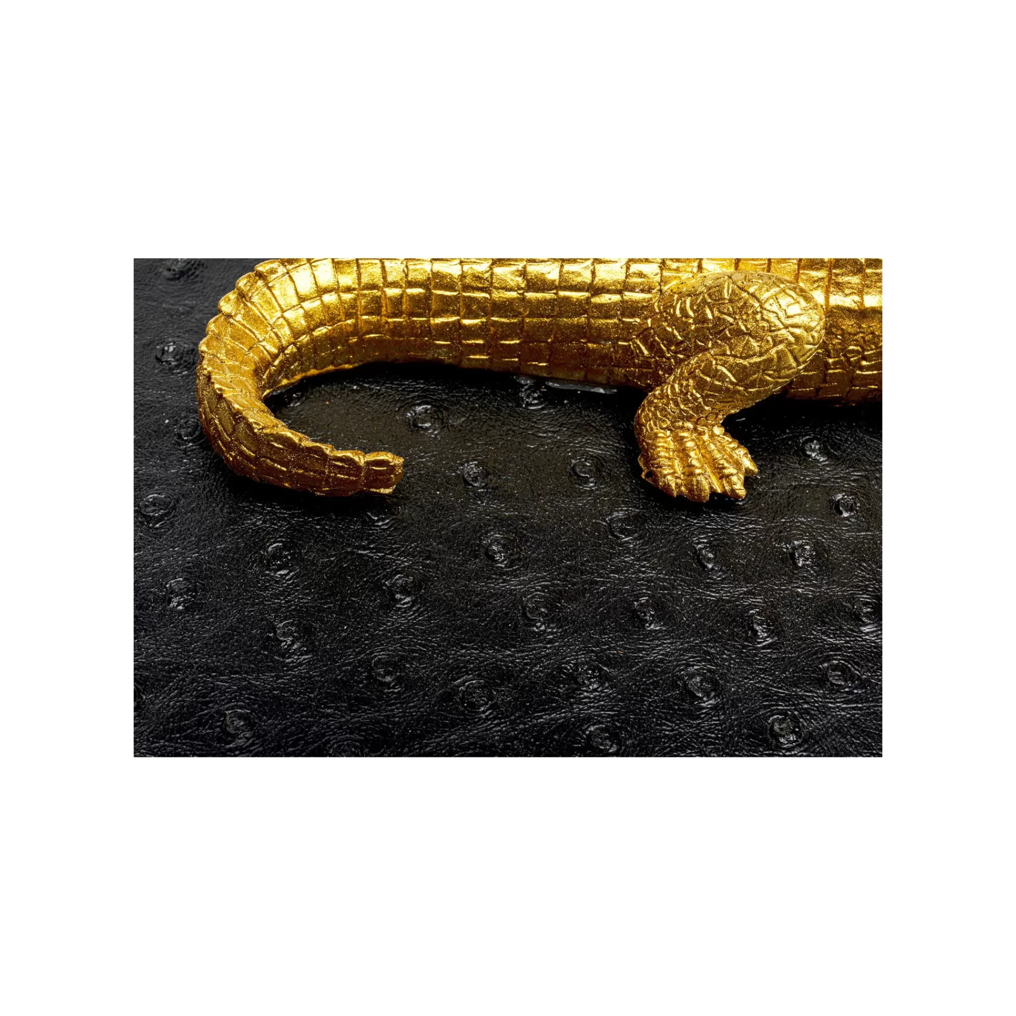 KARE Design Boîtes Noires Crocodiles Dorés Set De 2 ^ Boîte