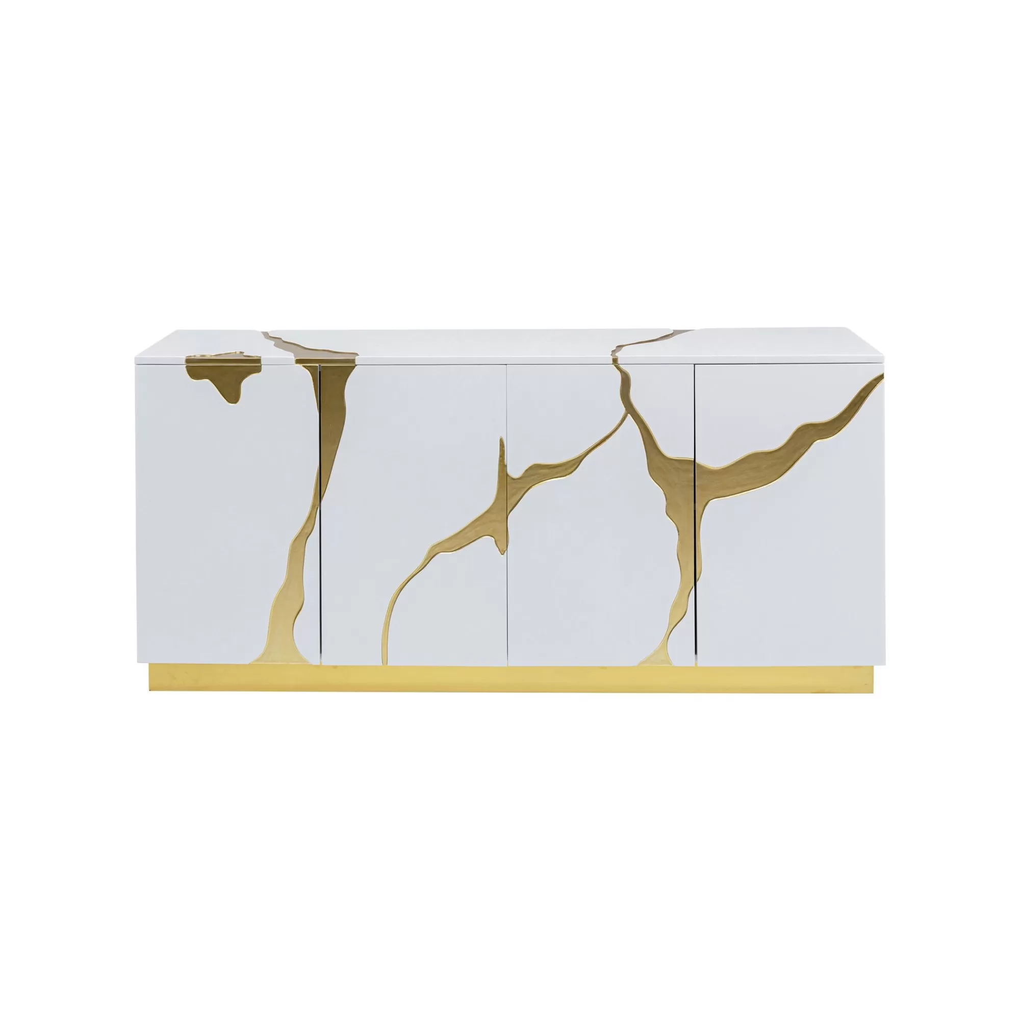 KARE Design Buffet Cracked Blanc Et Doré ^ Buffet