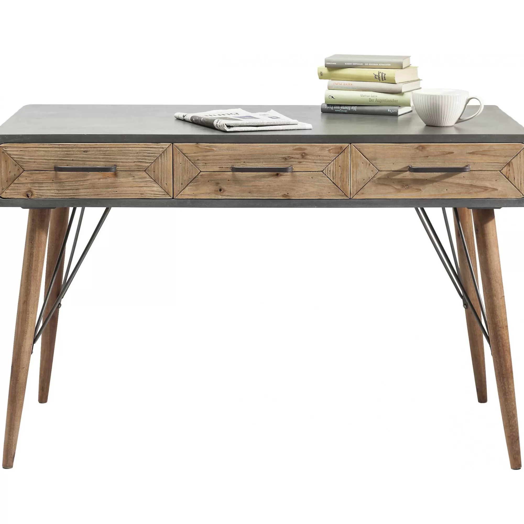 KARE Design Bureau En Bois X Factory 3 Tiroirs 120x60cm ^ Bureau