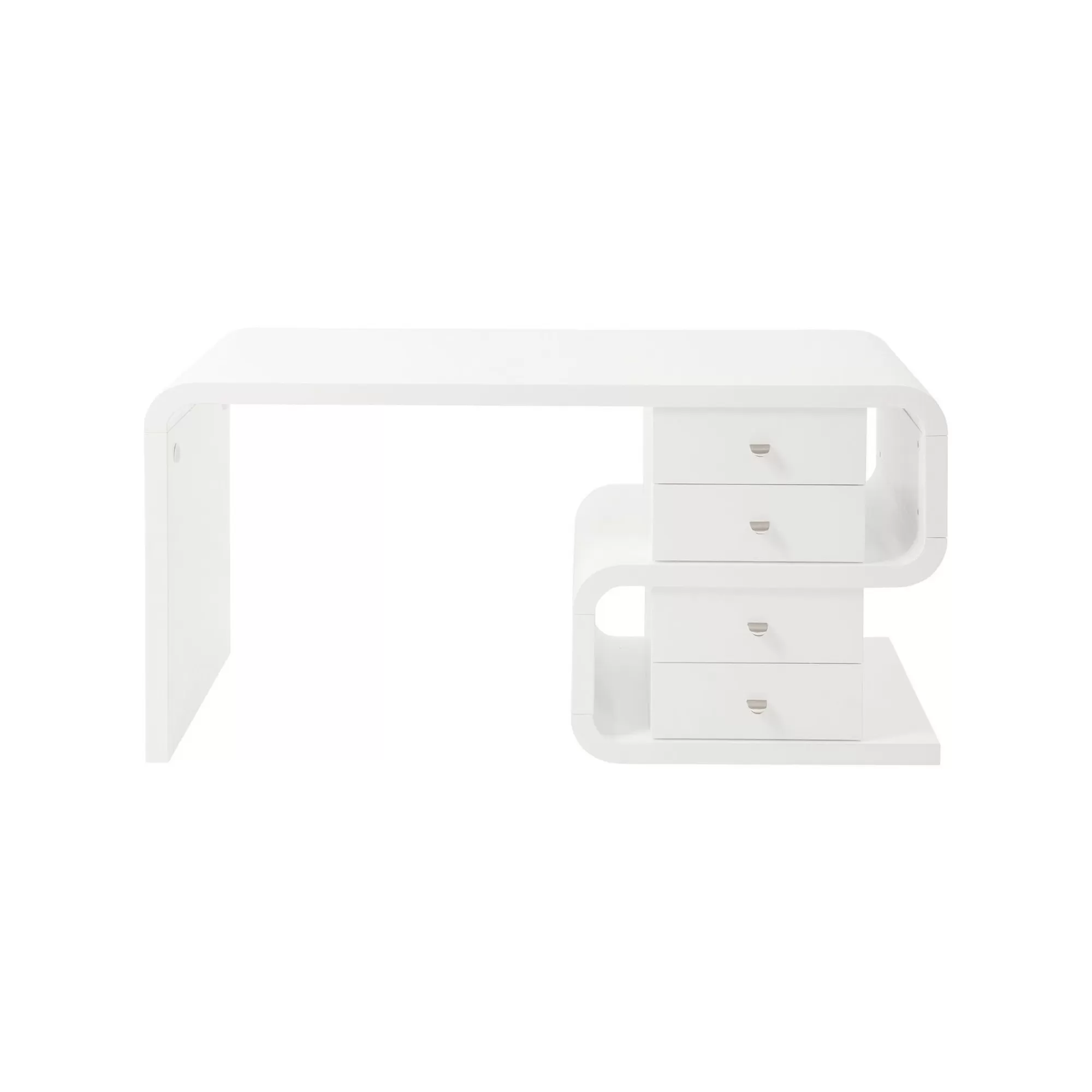 KARE Design Bureau Snake Blanc 4 Tiroirs 150x70cm ^ Bureau