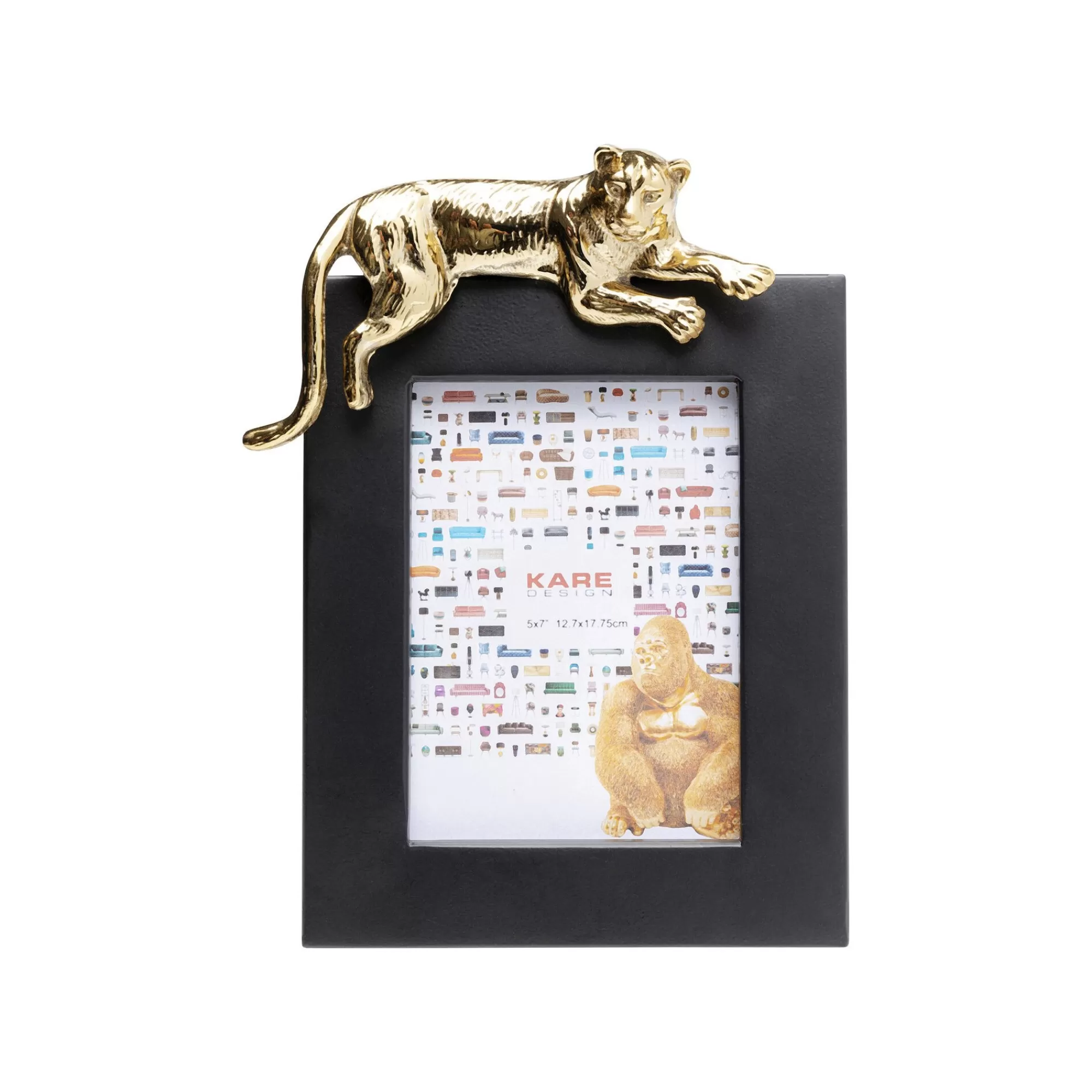 KARE Design Cadre Photo Tigre 24x29cm Noir Et Doré ^ Cadre Photo