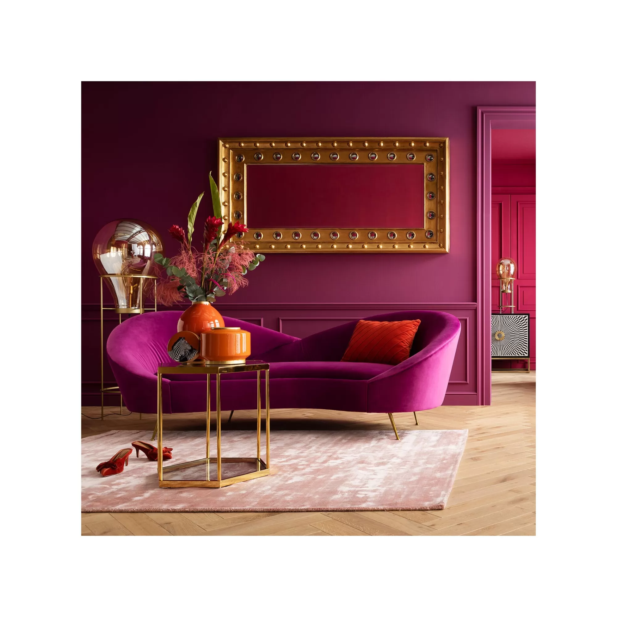 KARE Design Canapé Night Fever 3 Places Velours Violet ^ Canapé & Banquette