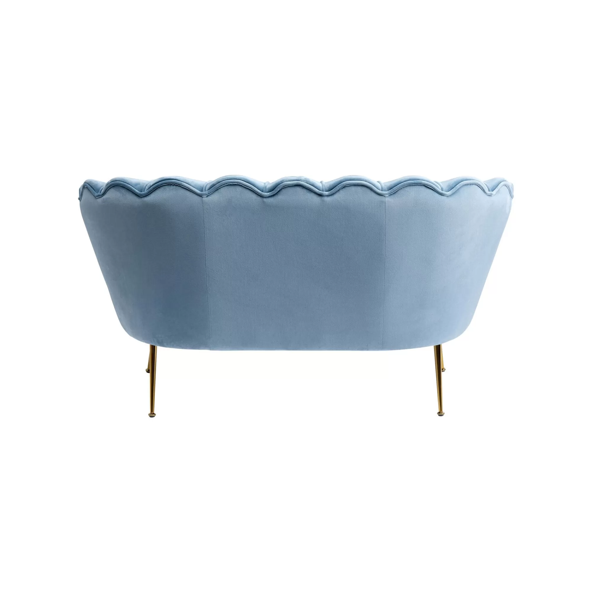 KARE Design Canapé Water Lily 2 Places Velours Bleu Et Acier Doré ^ Canapé & Banquette