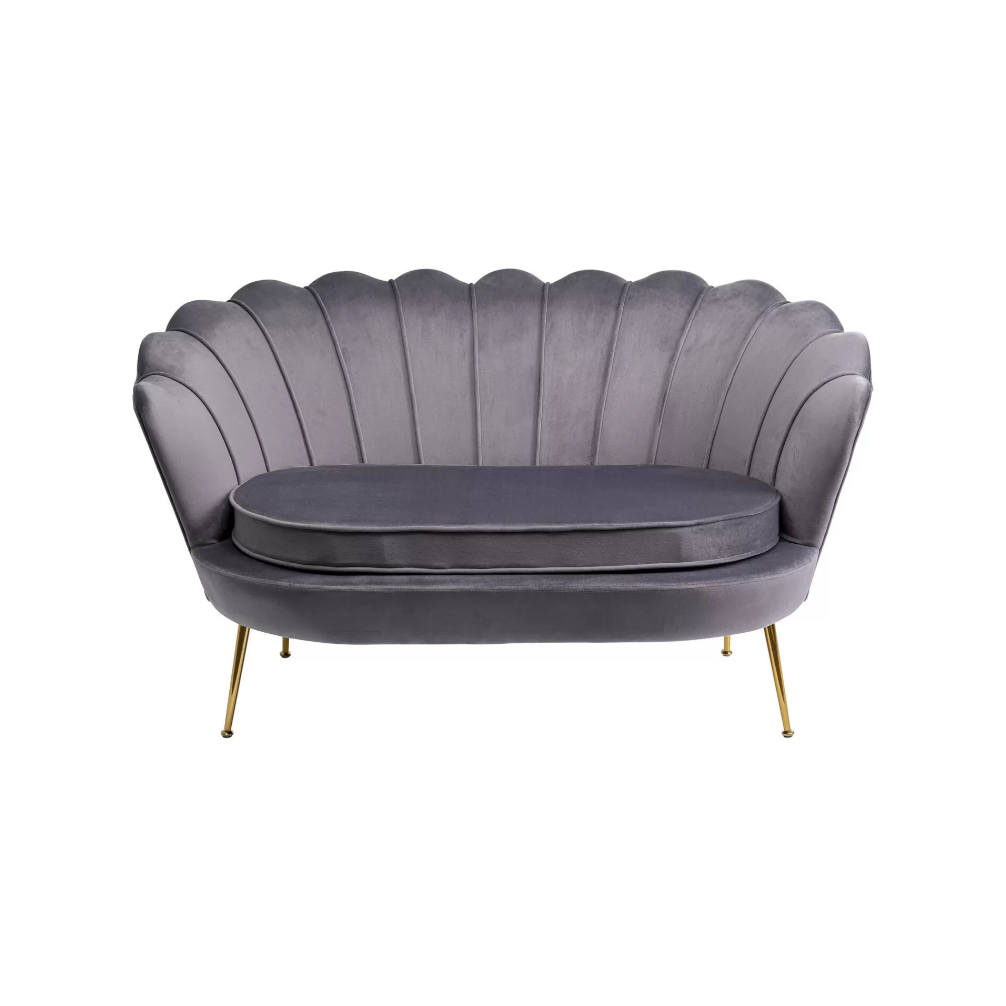 KARE Design Canapé Water Lily 2 Places Velours Gris Et Acier Doré ^ Canapé & Banquette