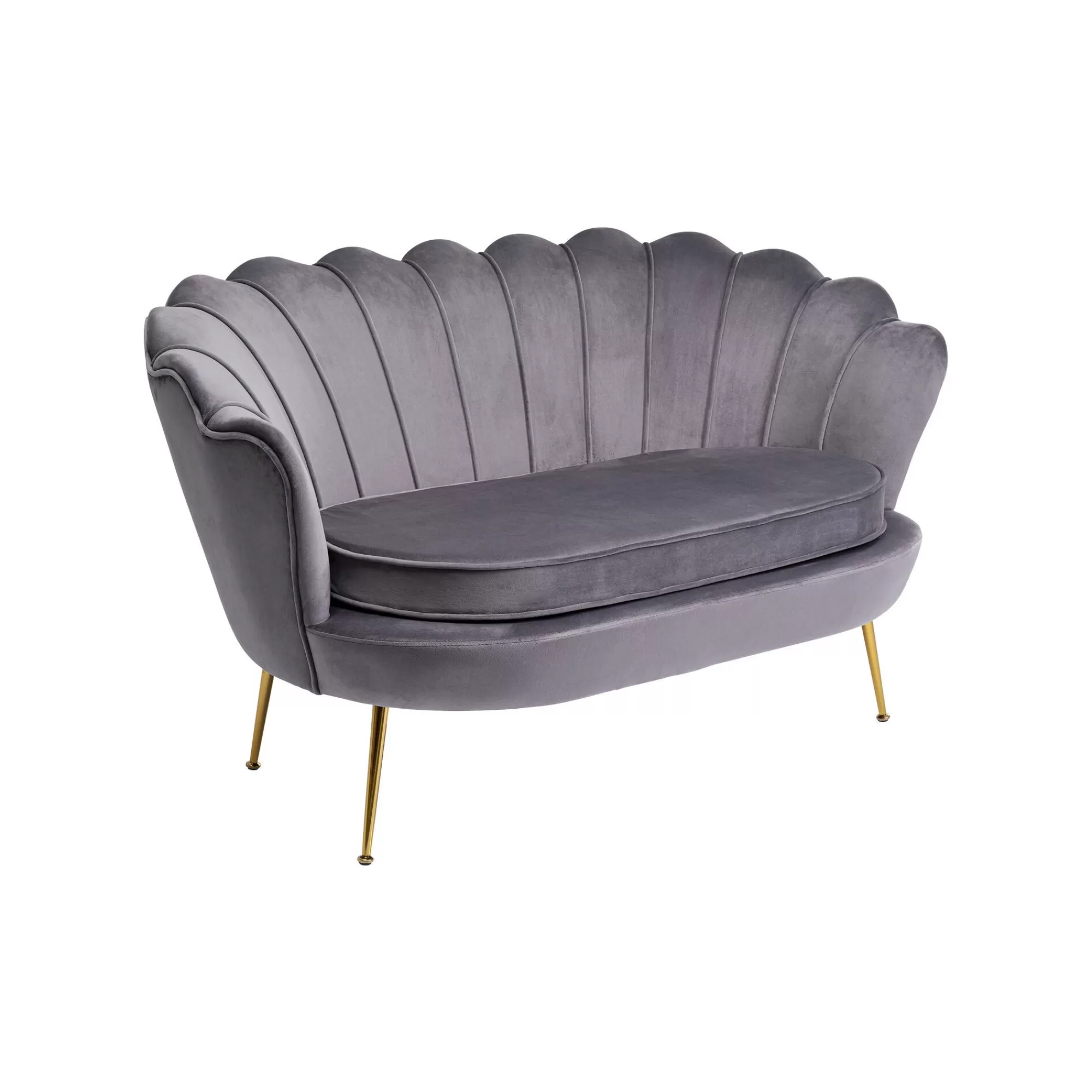 KARE Design Canapé Water Lily 2 Places Velours Gris Et Acier Doré ^ Canapé & Banquette