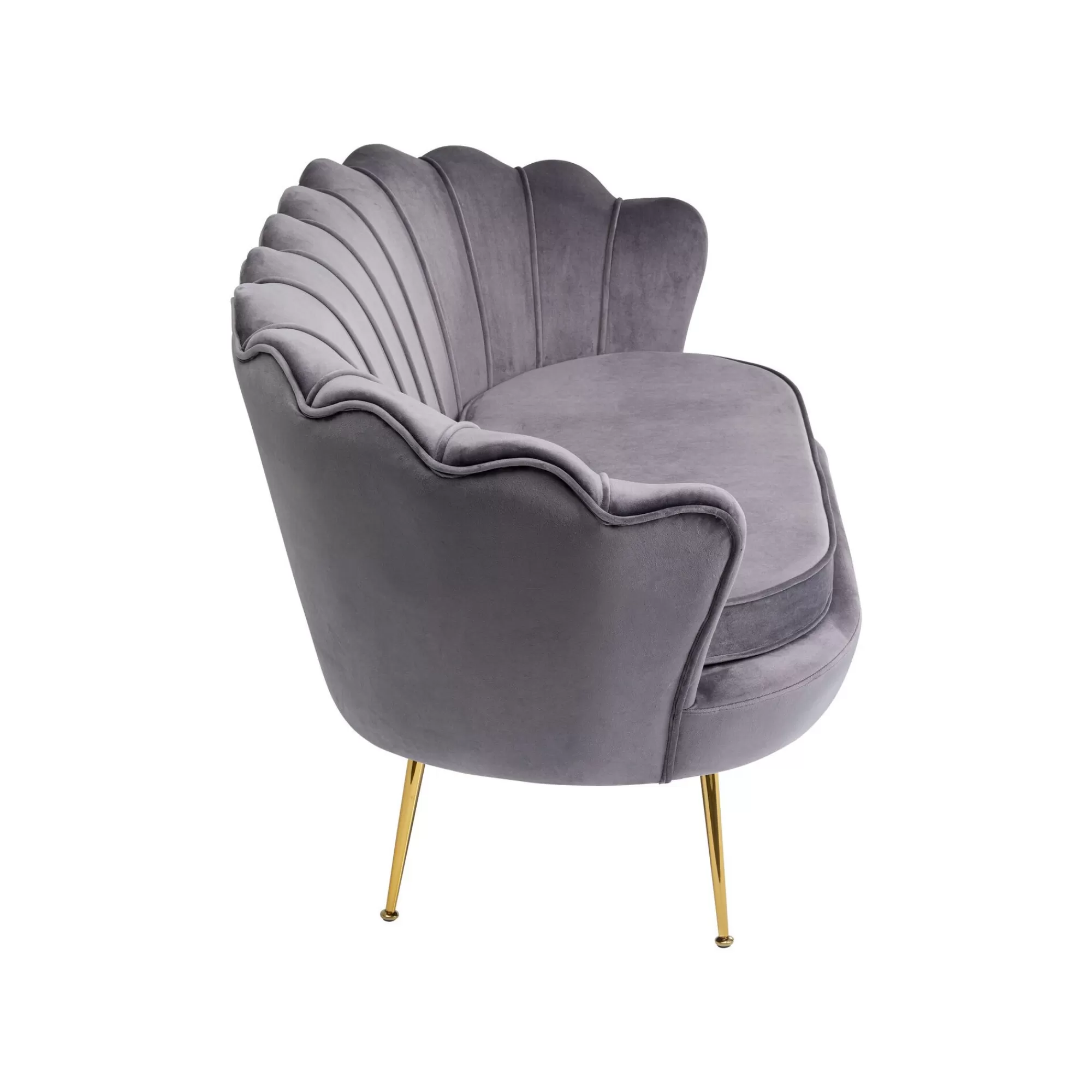 KARE Design Canapé Water Lily 2 Places Velours Gris Et Acier Doré ^ Canapé & Banquette