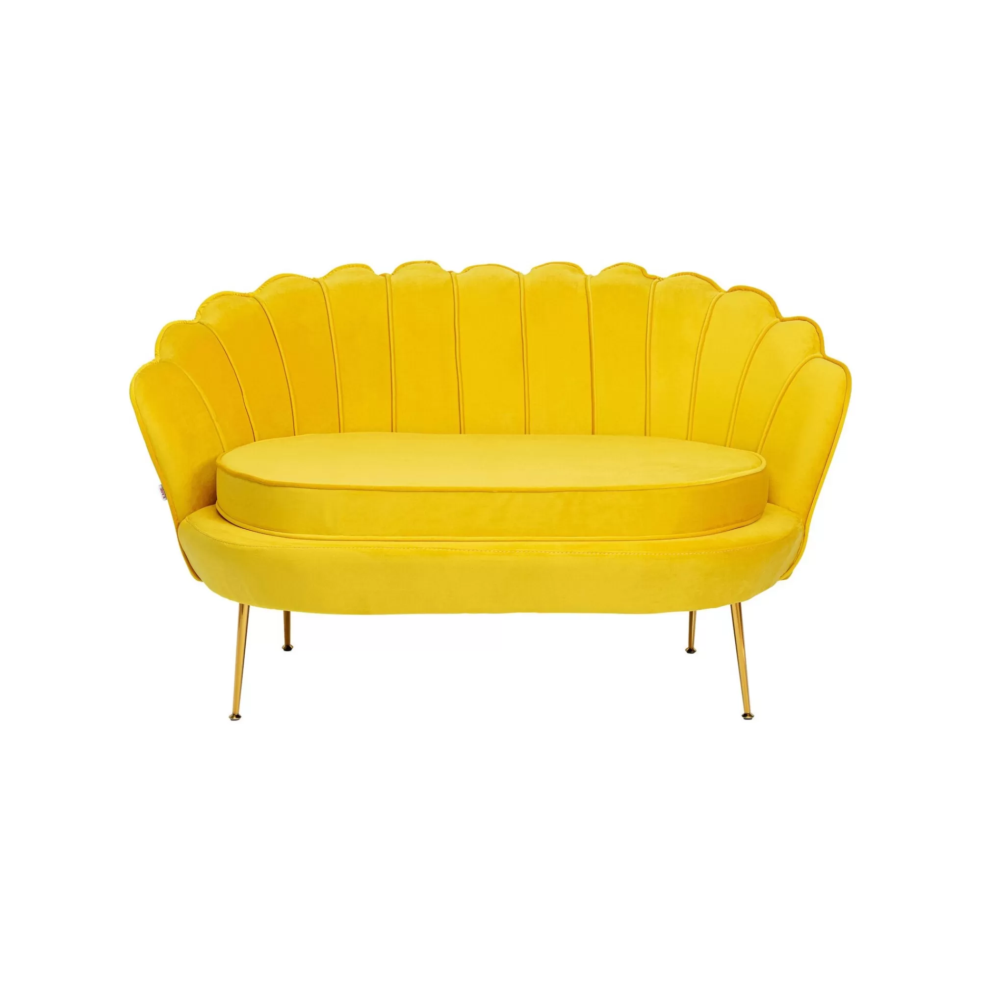 KARE Design Canapé Water Lily 2 Places Velours Jaune Et Acier Doré ^ Canapé & Banquette