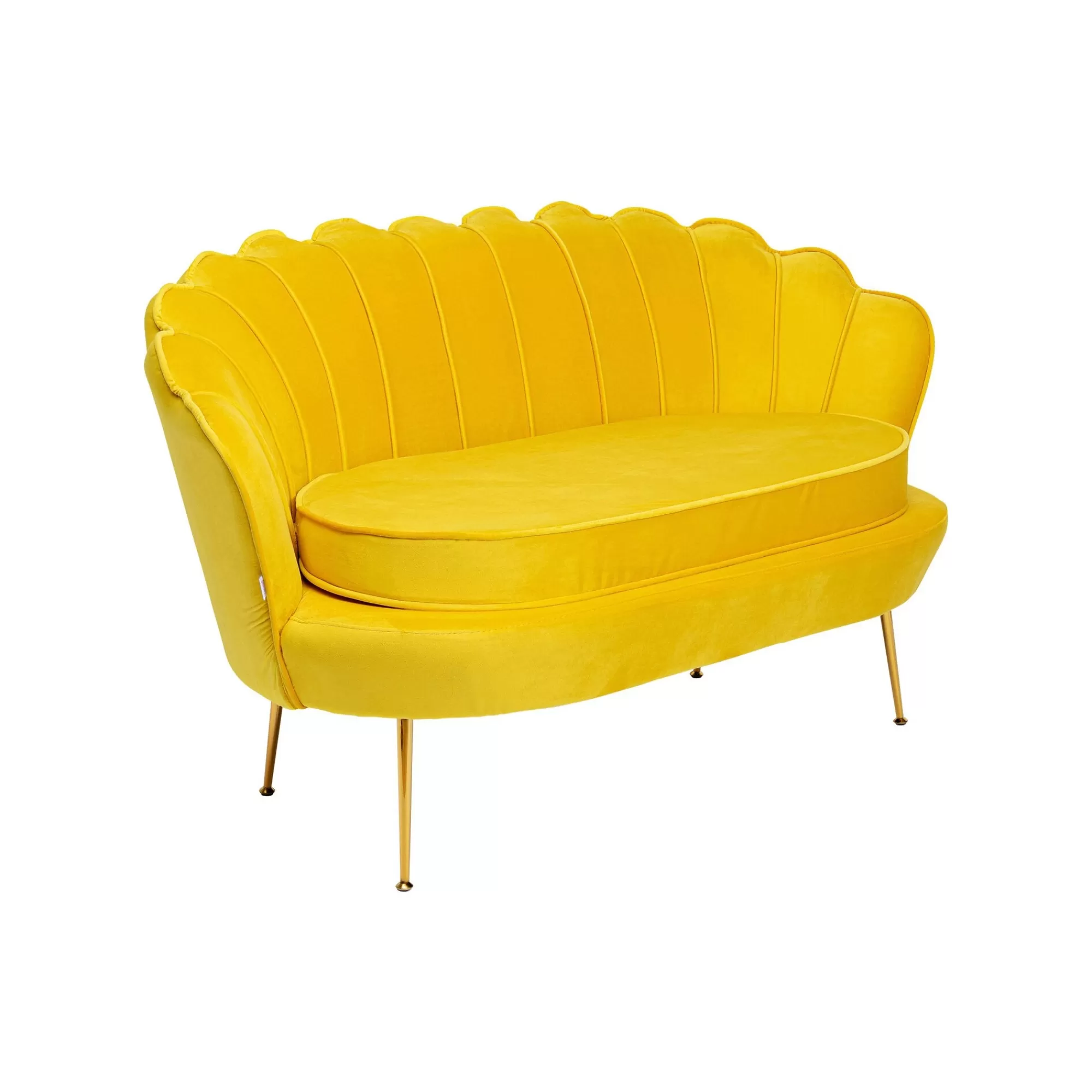 KARE Design Canapé Water Lily 2 Places Velours Jaune Et Acier Doré ^ Canapé & Banquette