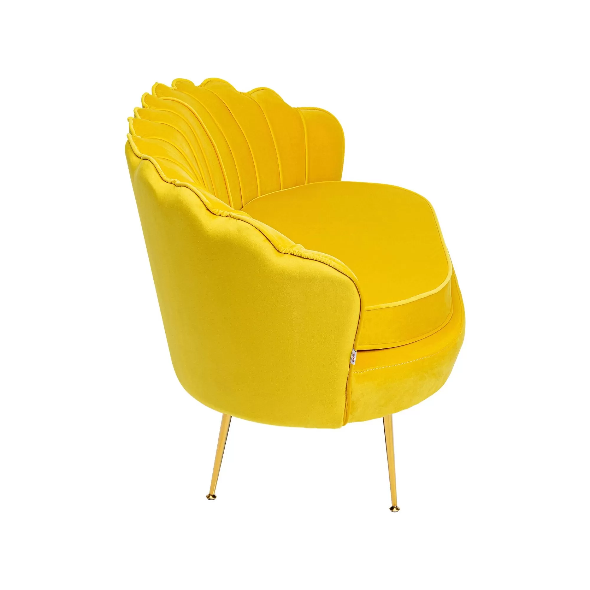 KARE Design Canapé Water Lily 2 Places Velours Jaune Et Acier Doré ^ Canapé & Banquette
