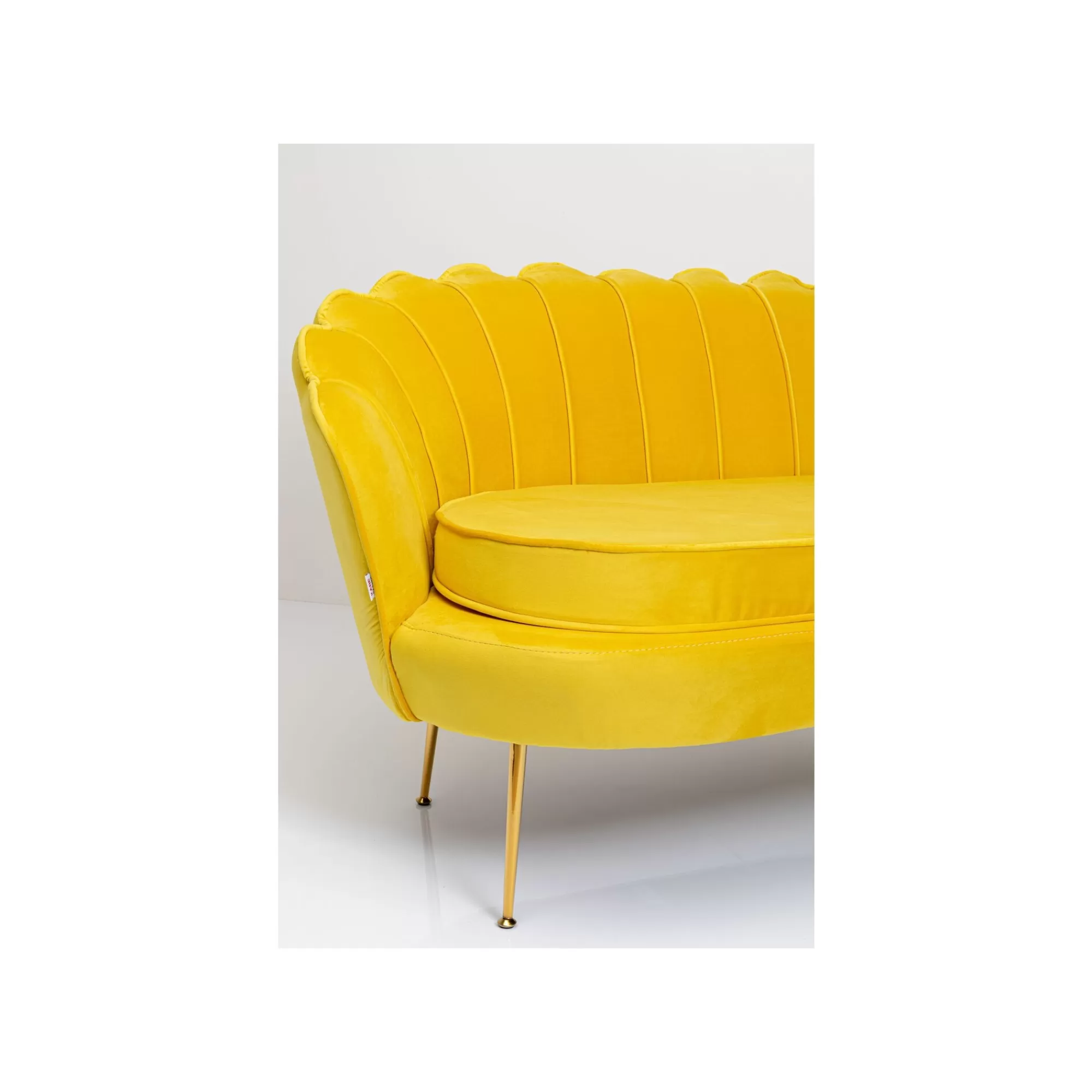 KARE Design Canapé Water Lily 2 Places Velours Jaune Et Acier Doré ^ Canapé & Banquette