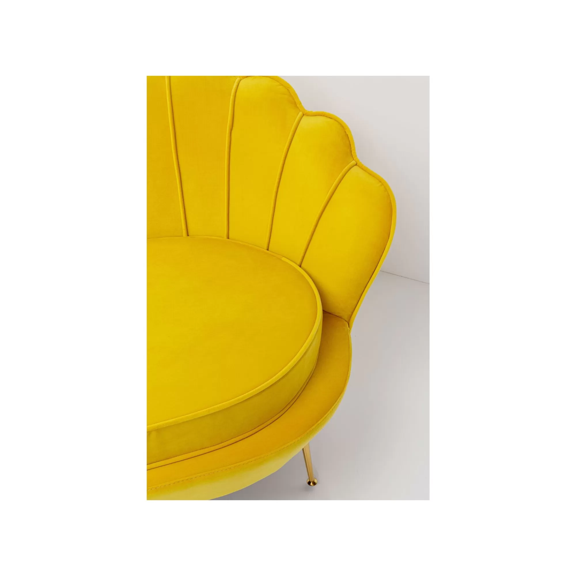 KARE Design Canapé Water Lily 2 Places Velours Jaune Et Acier Doré ^ Canapé & Banquette