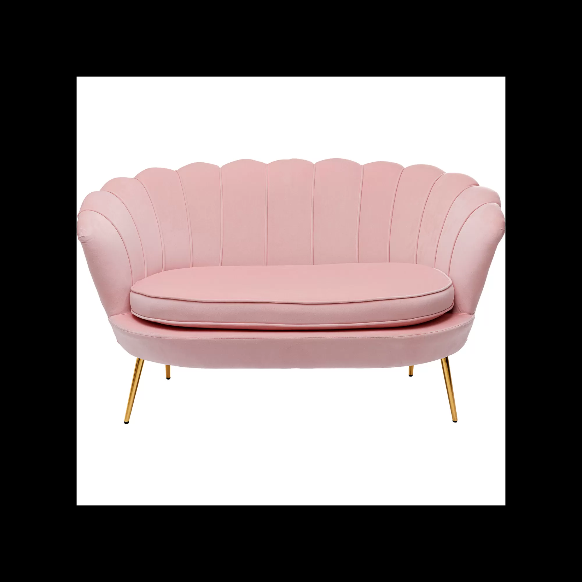 KARE Design Canapé Water Lily 2 Places Velours Rose Et Acier Doré ^ Canapé & Banquette