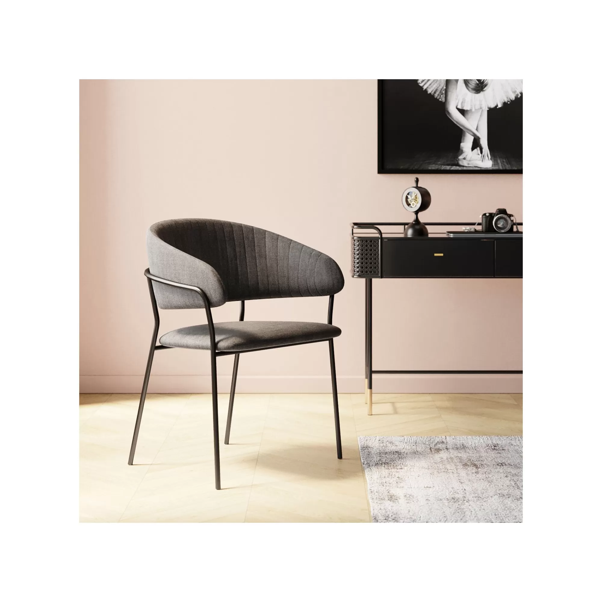 KARE Design Chaise Avec Accoudoirs Belle Anthracite ^ Chaise