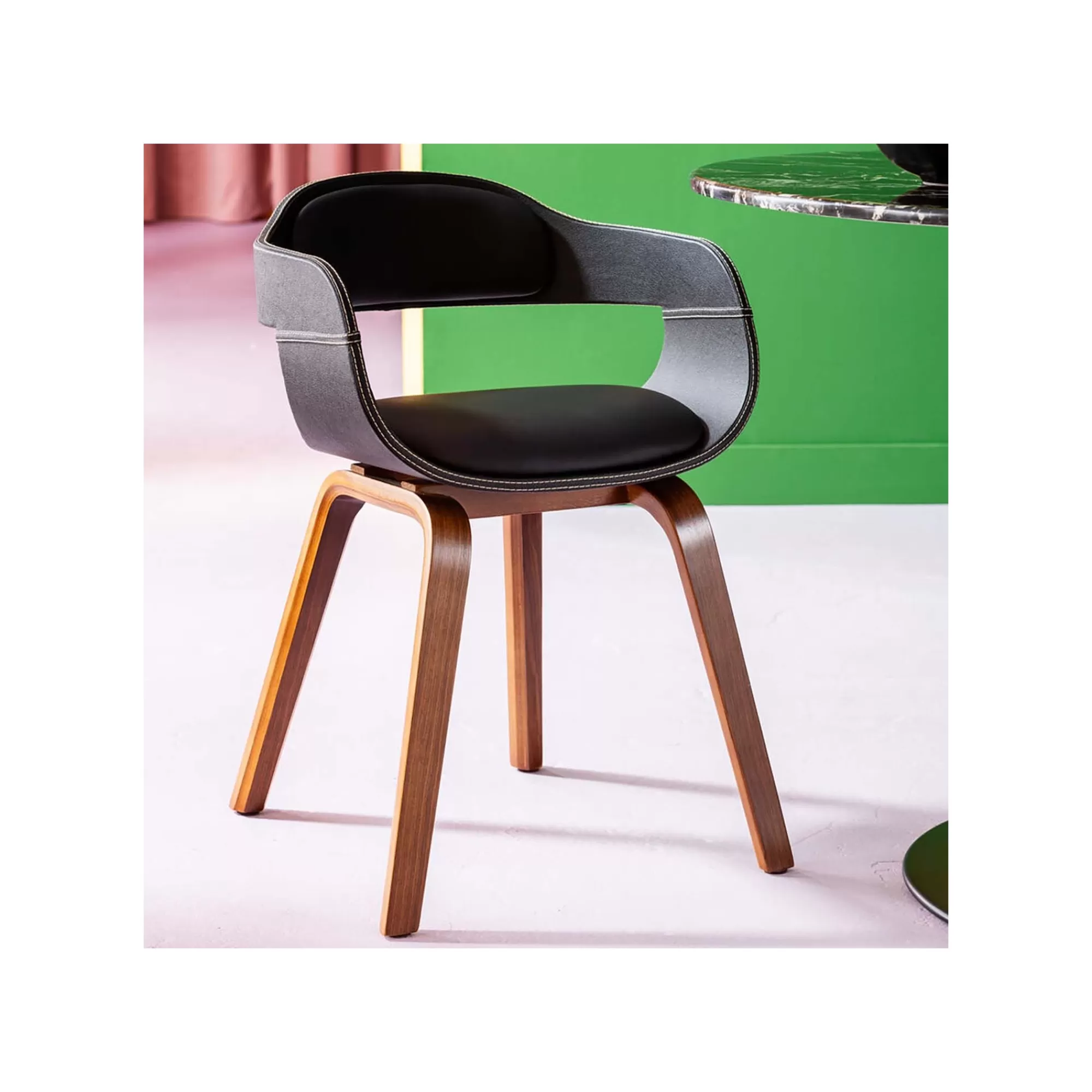 KARE Design Chaise Avec Accoudoirs Costa Noyer ^ Chaise