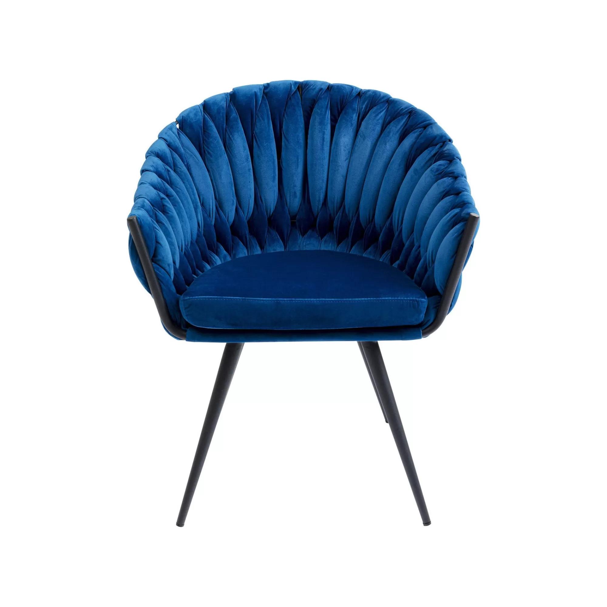 KARE Design Chaise Avec Accoudoirs Knot Velours Bleu ^ Chaise