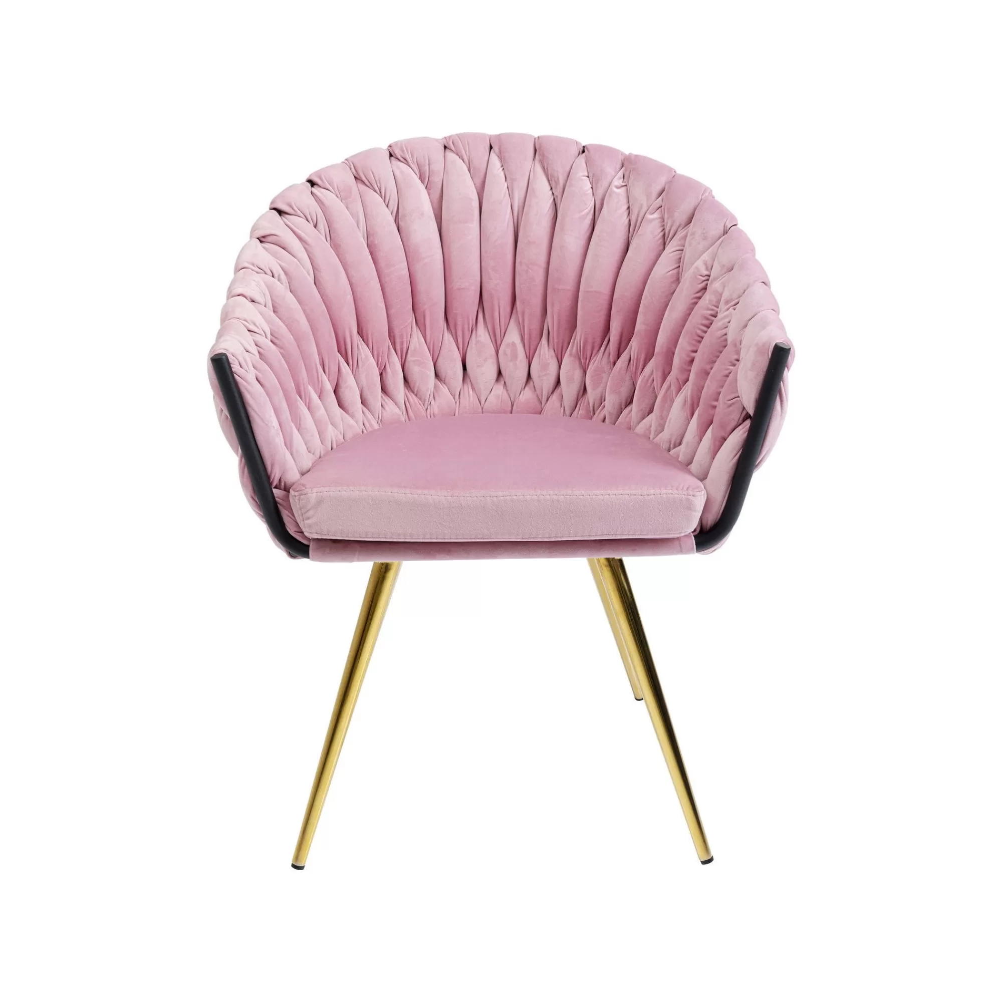 KARE Design Chaise Avec Accoudoirs Knot Velours Rose ^ Chaise