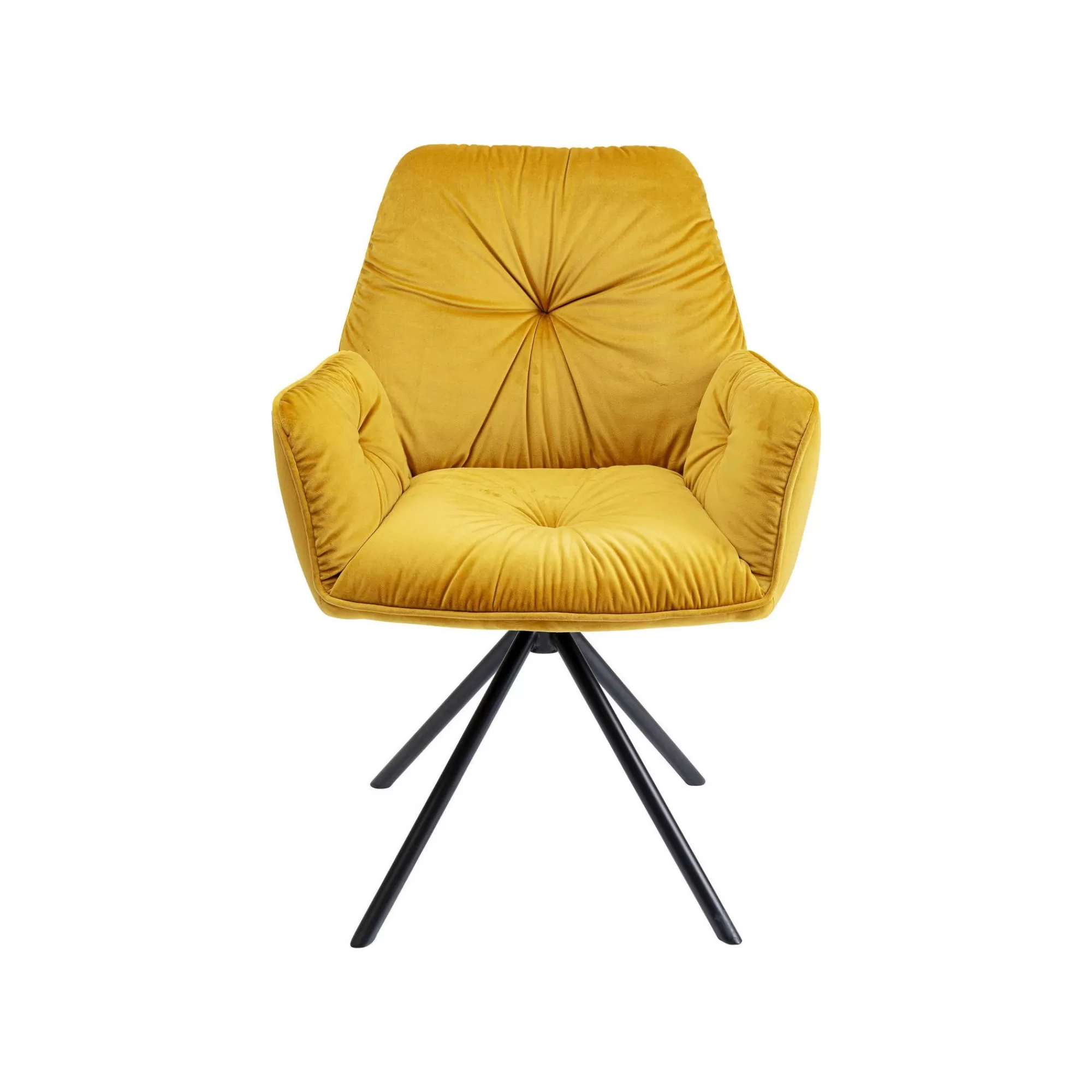 KARE Design Chaise Avec Accoudoirs Mila Velours Jaune ^ Chaise