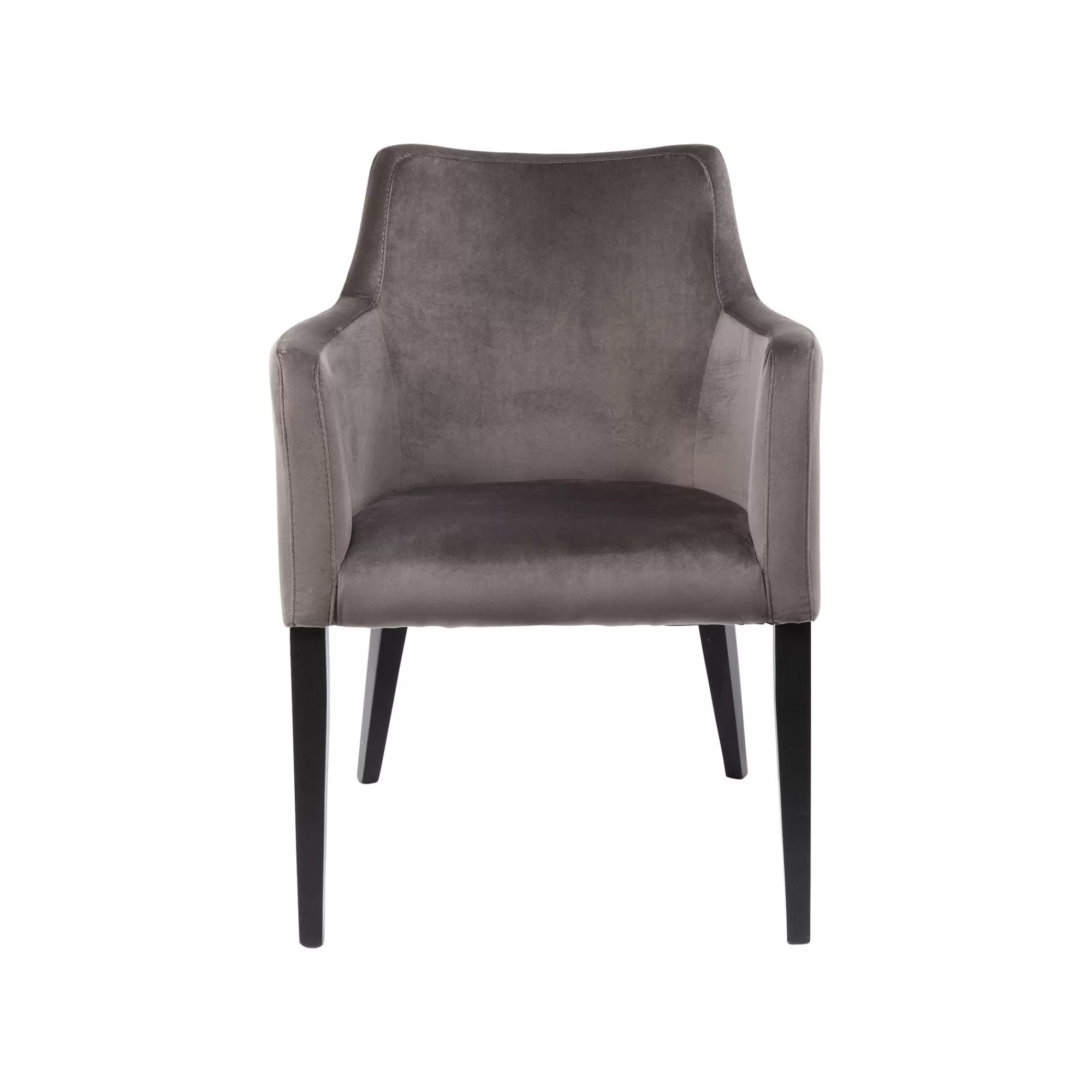 KARE Design Chaise Avec Accoudoirs Mode Pieds Noirs Velours Gris ^ Chaise