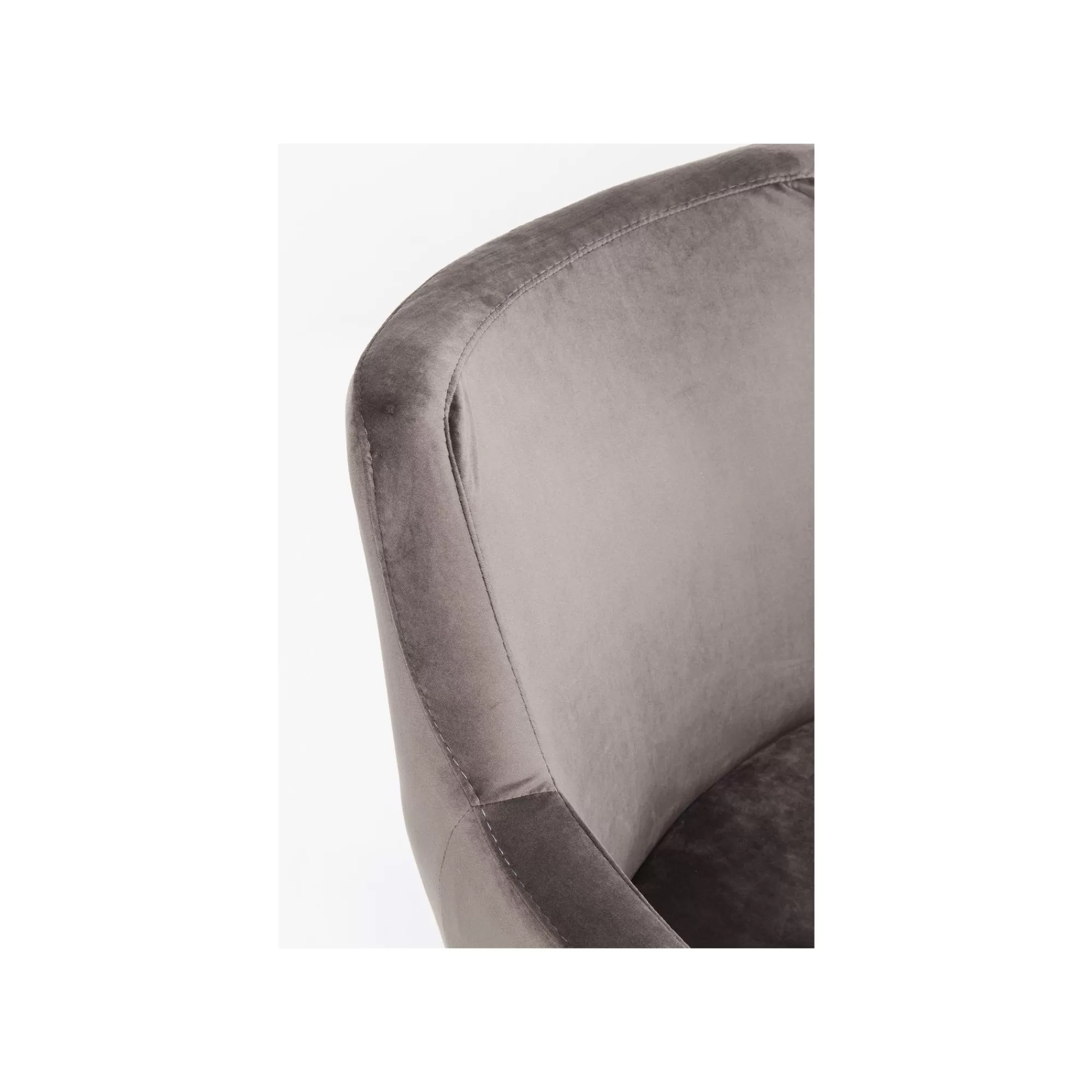 KARE Design Chaise Avec Accoudoirs Mode Pieds Noirs Velours Gris ^ Chaise