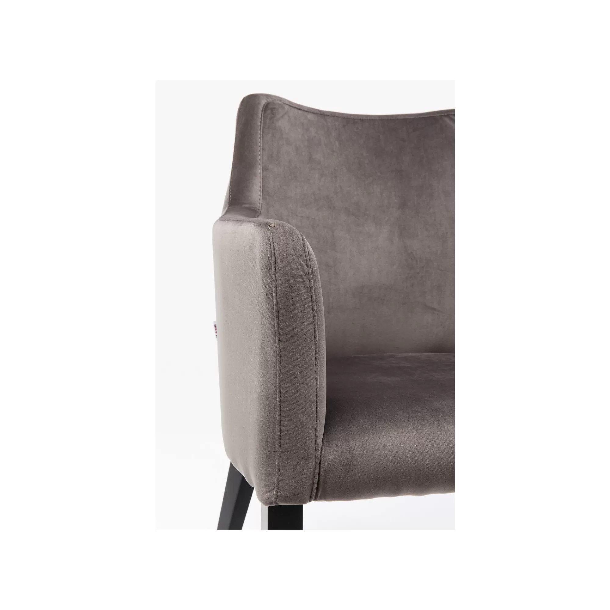 KARE Design Chaise Avec Accoudoirs Mode Pieds Noirs Velours Gris ^ Chaise