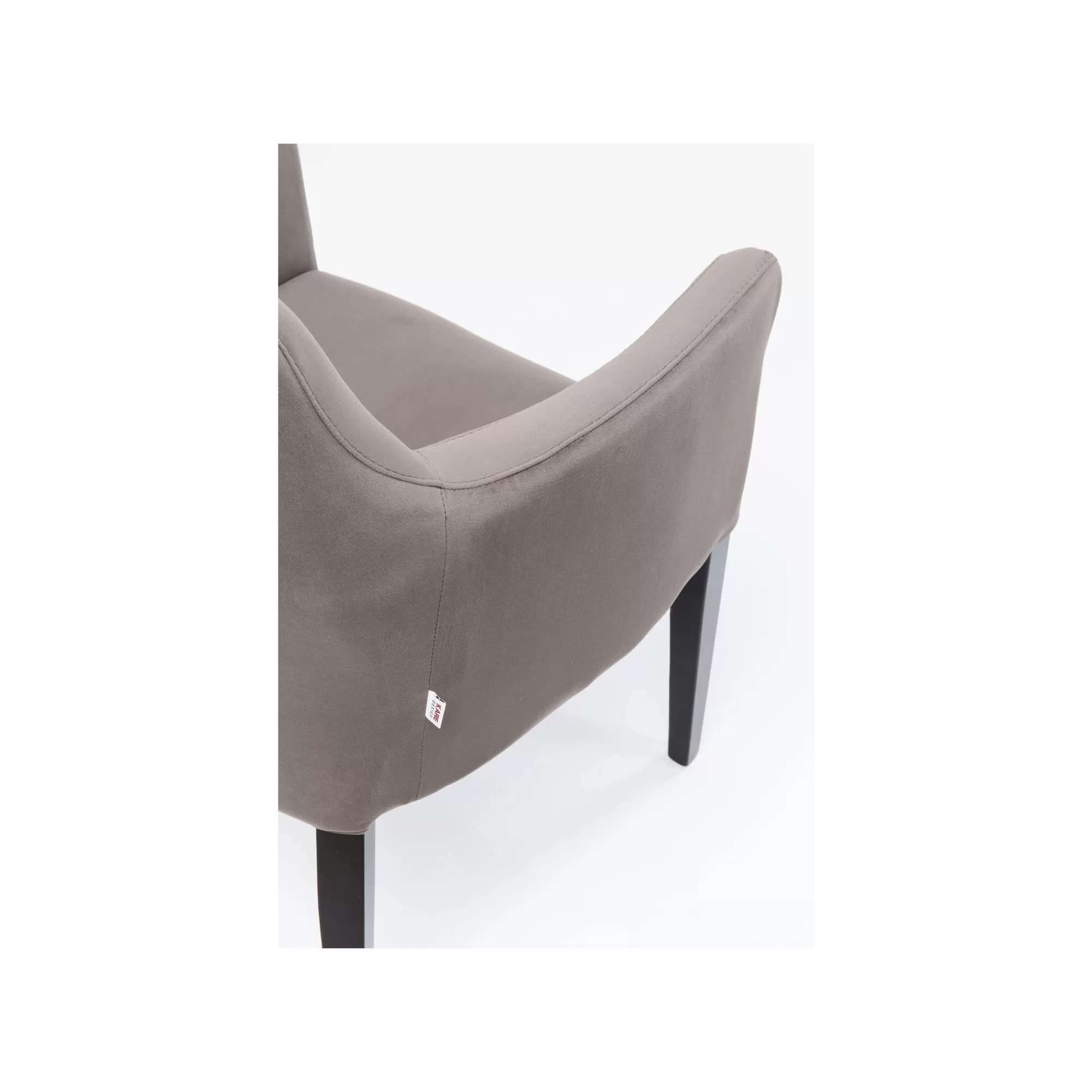 KARE Design Chaise Avec Accoudoirs Mode Pieds Noirs Velours Gris ^ Chaise