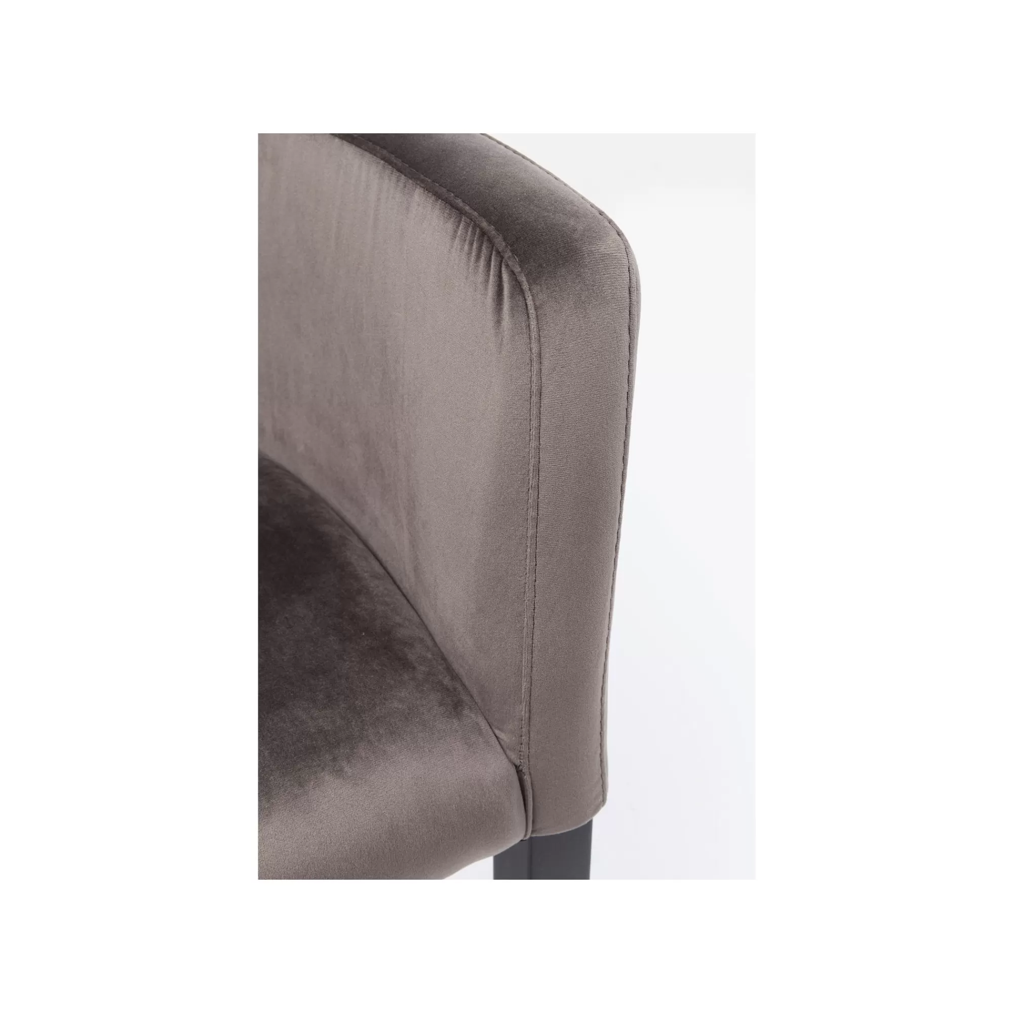 KARE Design Chaise Avec Accoudoirs Mode Pieds Noirs Velours Gris ^ Chaise