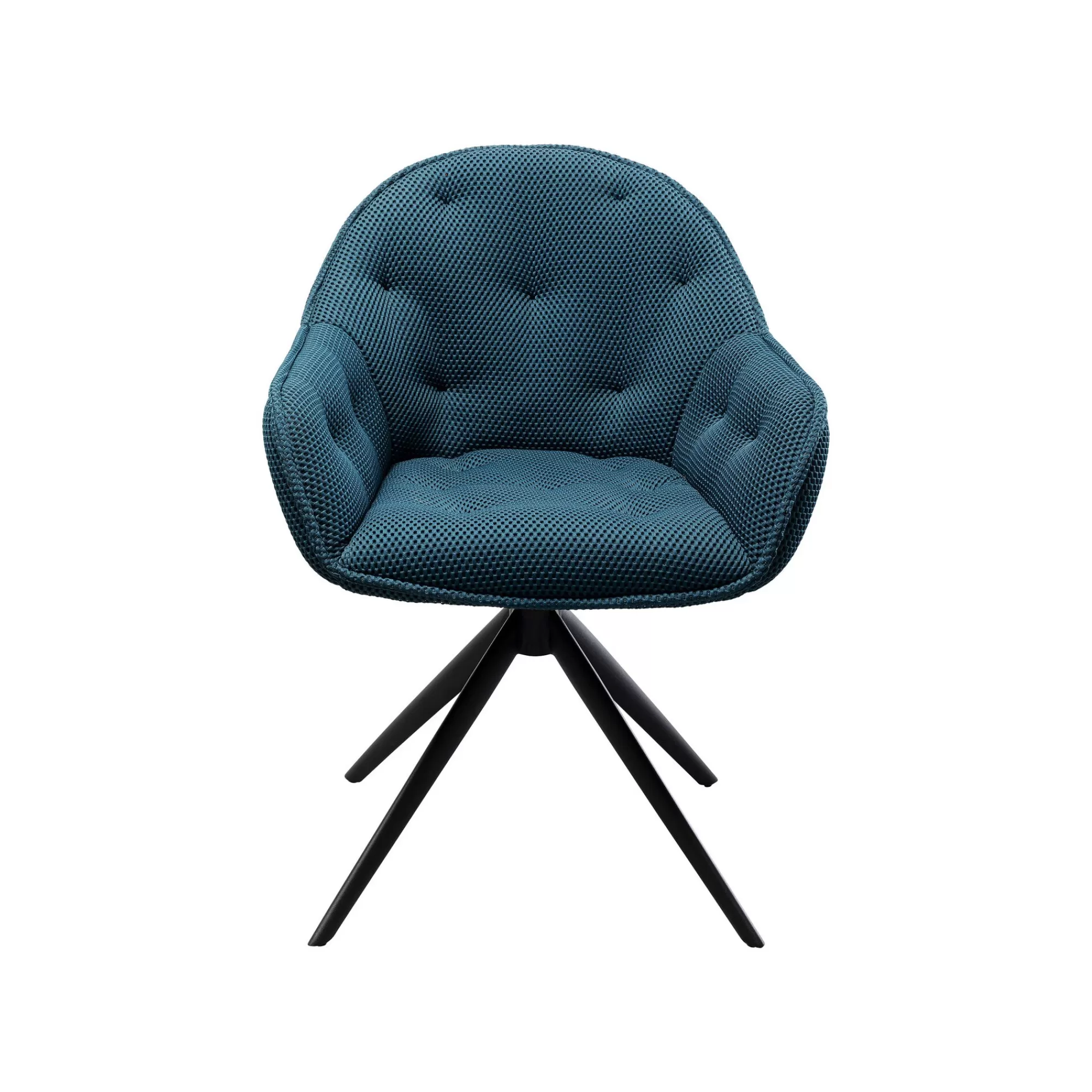 KARE Design Chaise Avec Accoudoirs Pivotante Carlito Mesh Bleue ^ Chaise