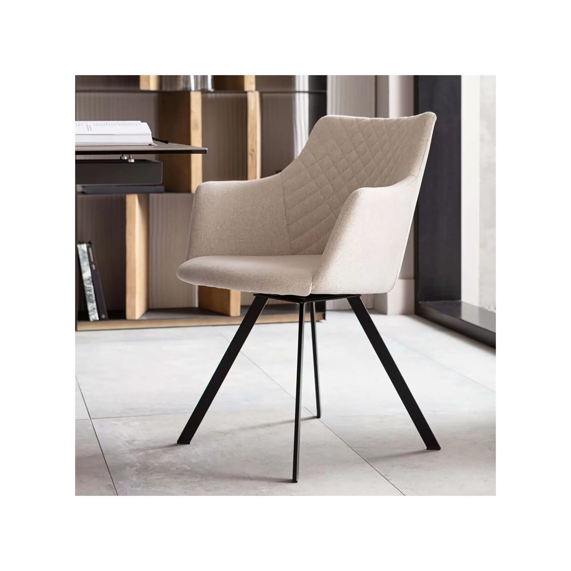 KARE Design Chaise Avec Accoudoirs Pivotante Coco Crème ^ Chaise