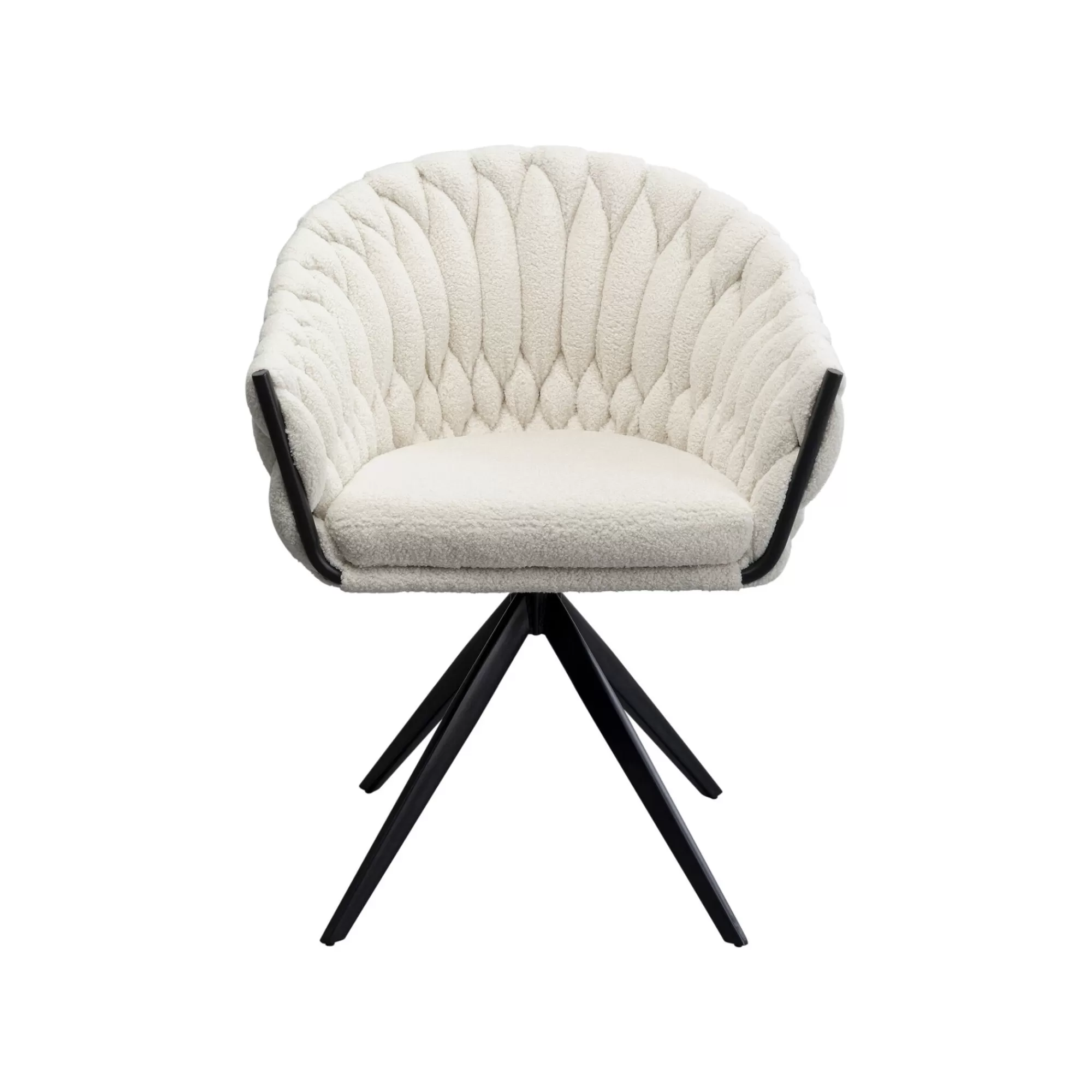 KARE Design Chaise Avec Accoudoirs Pivotante Knot Boucle Blanche ^ Chaise