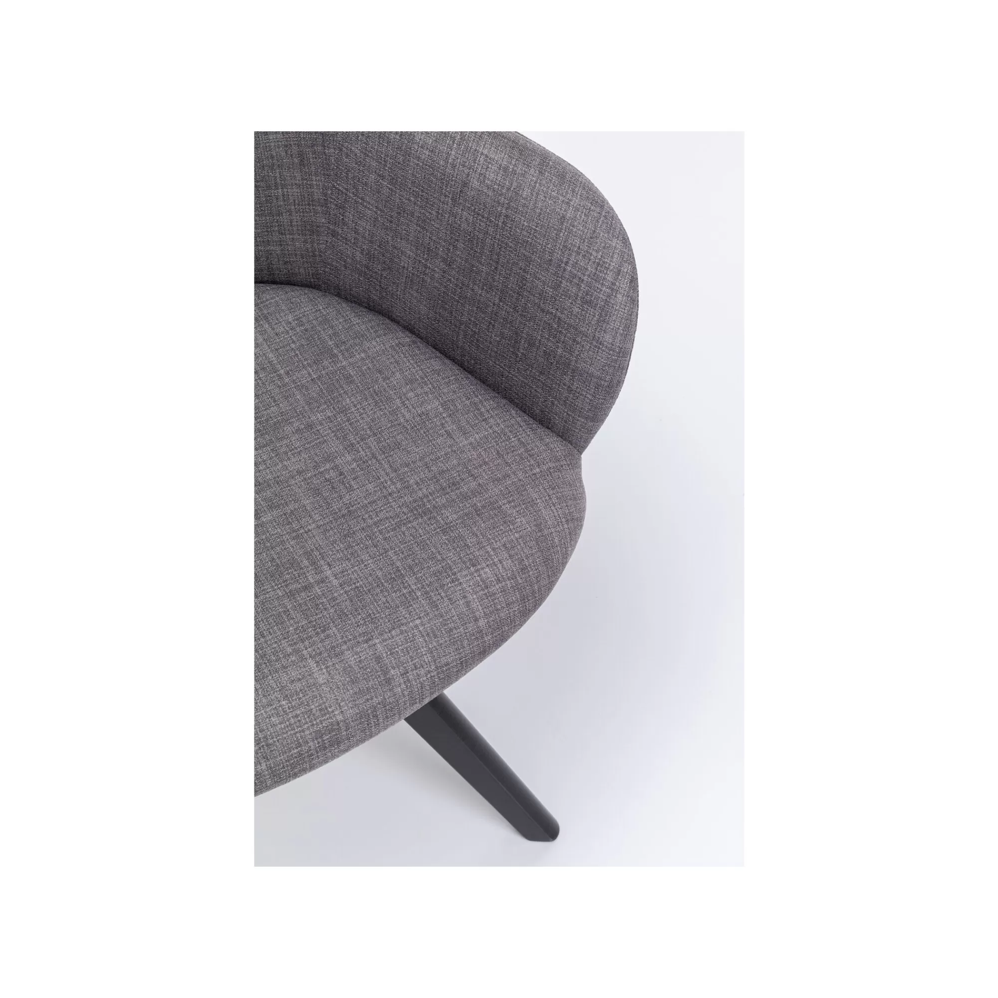 KARE Design Chaise Avec Accoudoirs Pivotante Lady Grise Pieds Noirs ^ Chaise