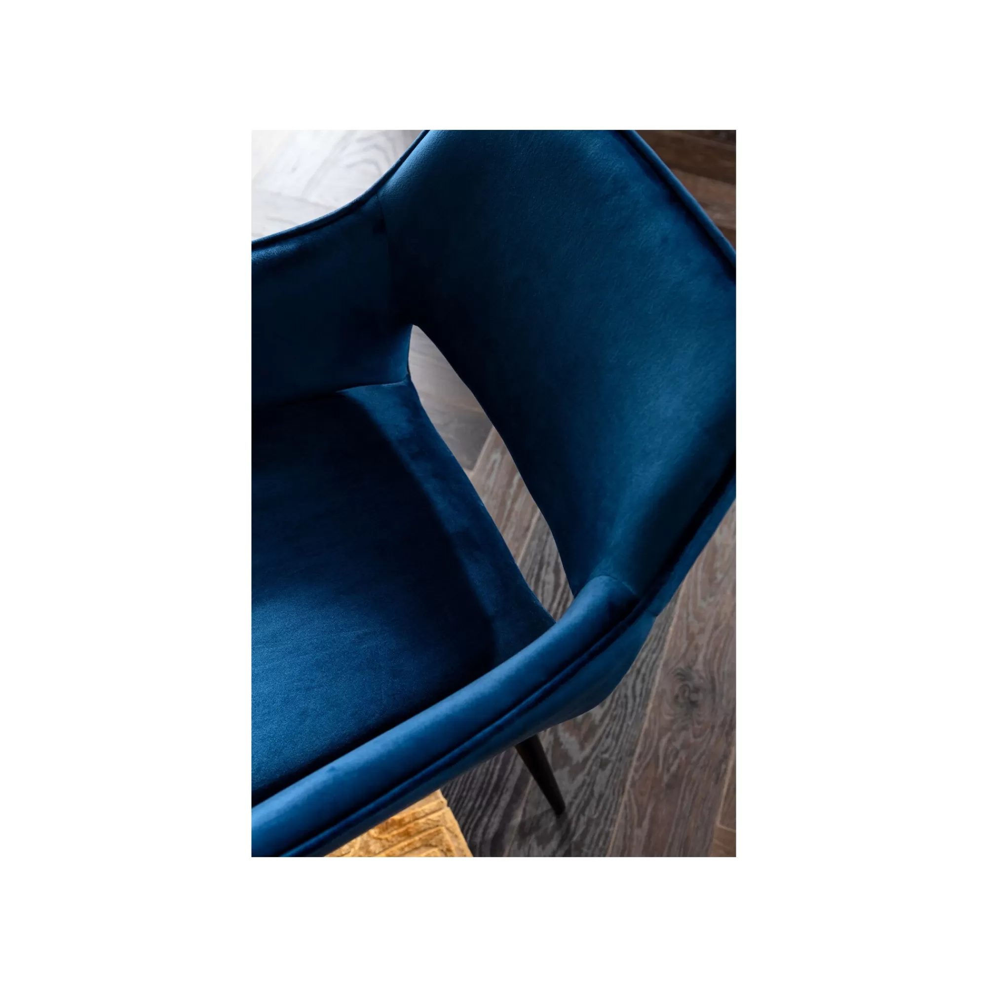 KARE Design Chaise Avec Accoudoirs San Francisco Velours Bleu Pétrole ^ Chaise