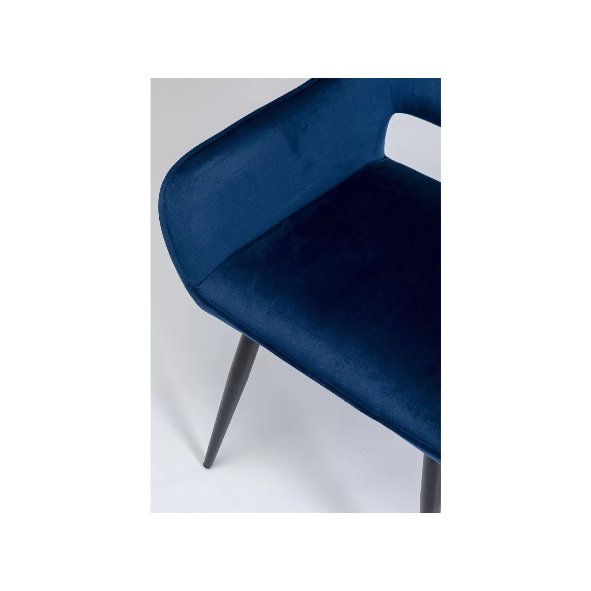 KARE Design Chaise Avec Accoudoirs San Francisco Velours Bleu Pétrole ^ Chaise