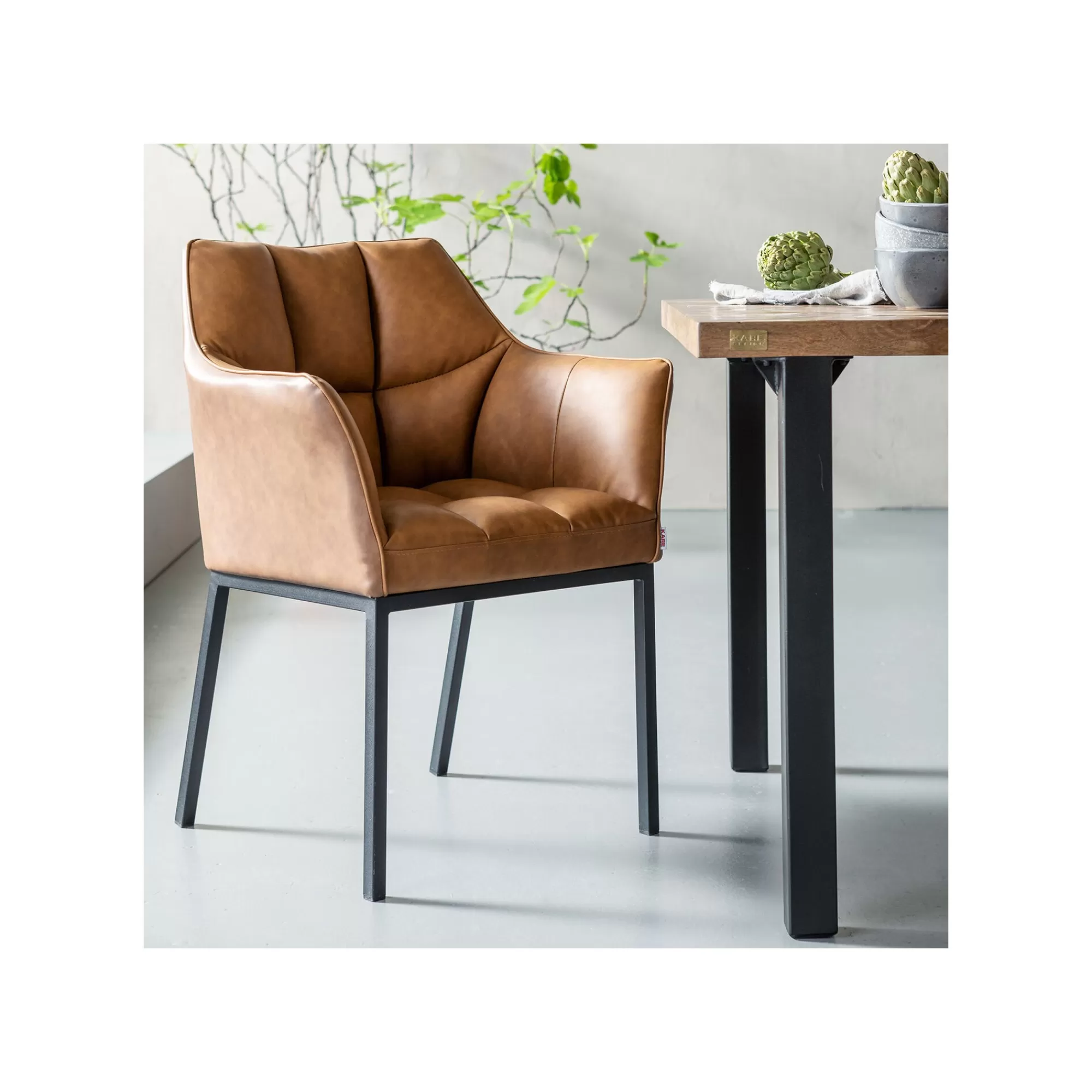 KARE Design Chaise Avec Accoudoirs Thinktank Marron ^ Chaise