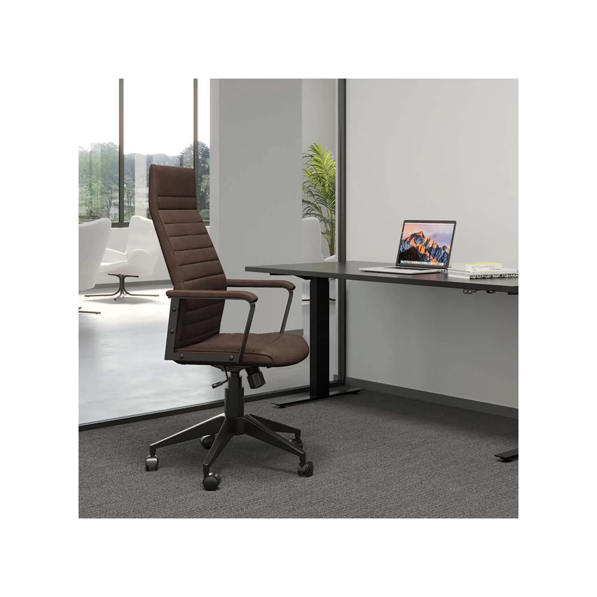 KARE Design Chaise De Bureau Pivotante Labora Haute Marron Foncé ^ Chaise De Bureau